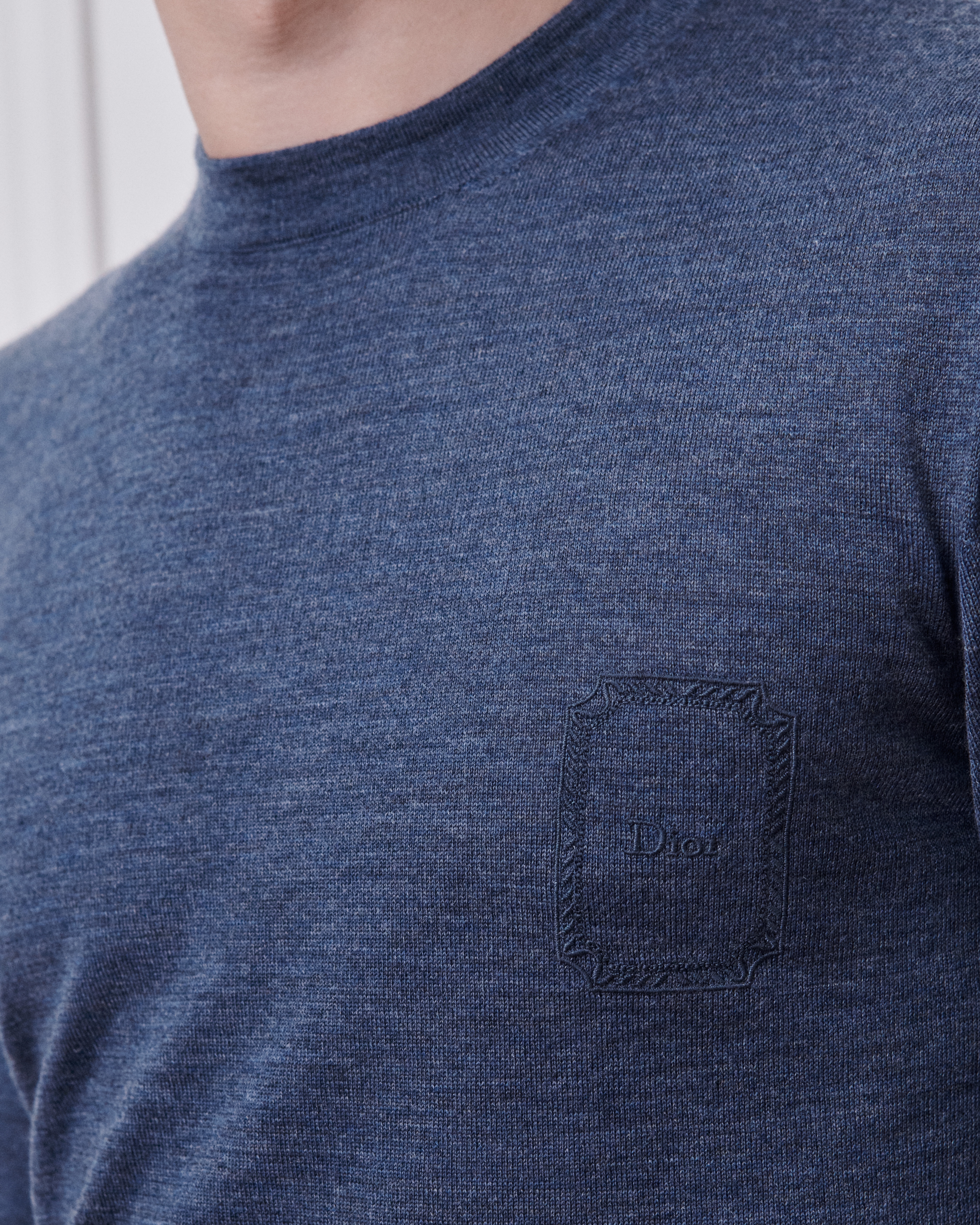 Suéter Dior Médaillon, corte normal Jérsei de lã azul E10