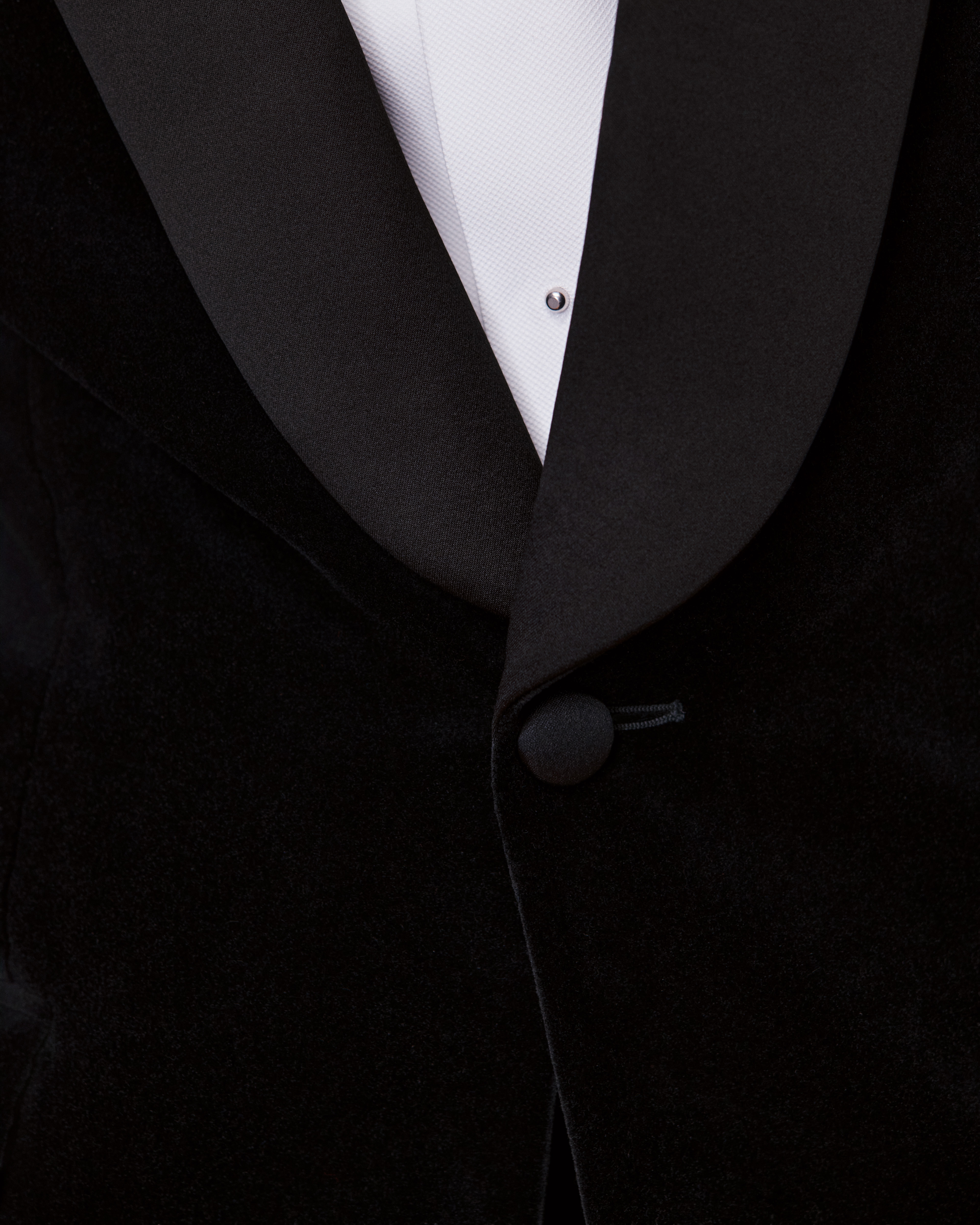 Tuxedo with Shawl Collar Black Cotton Velvet E04