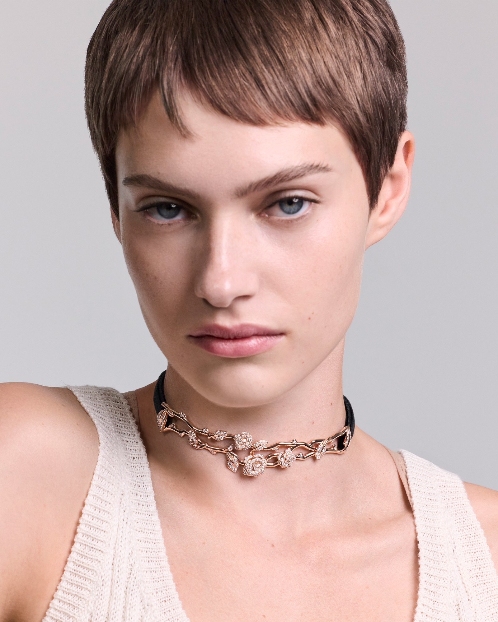 Look Rose Dior Bagatelle Choker Pink Gold and Diamonds E01