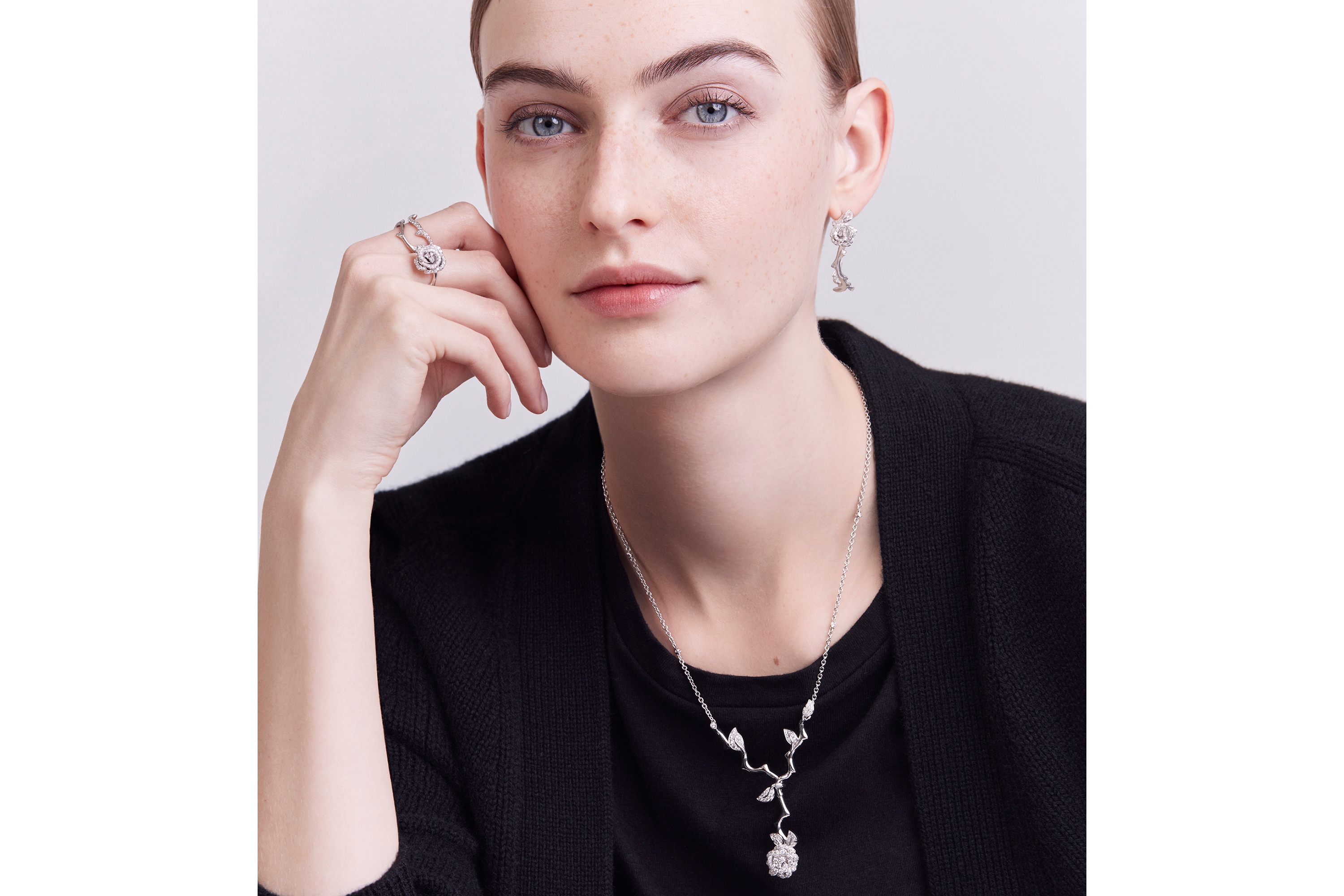 Kleiner Rose Dior Bagatelle Ring Weißgold und Diamanten | DIOR