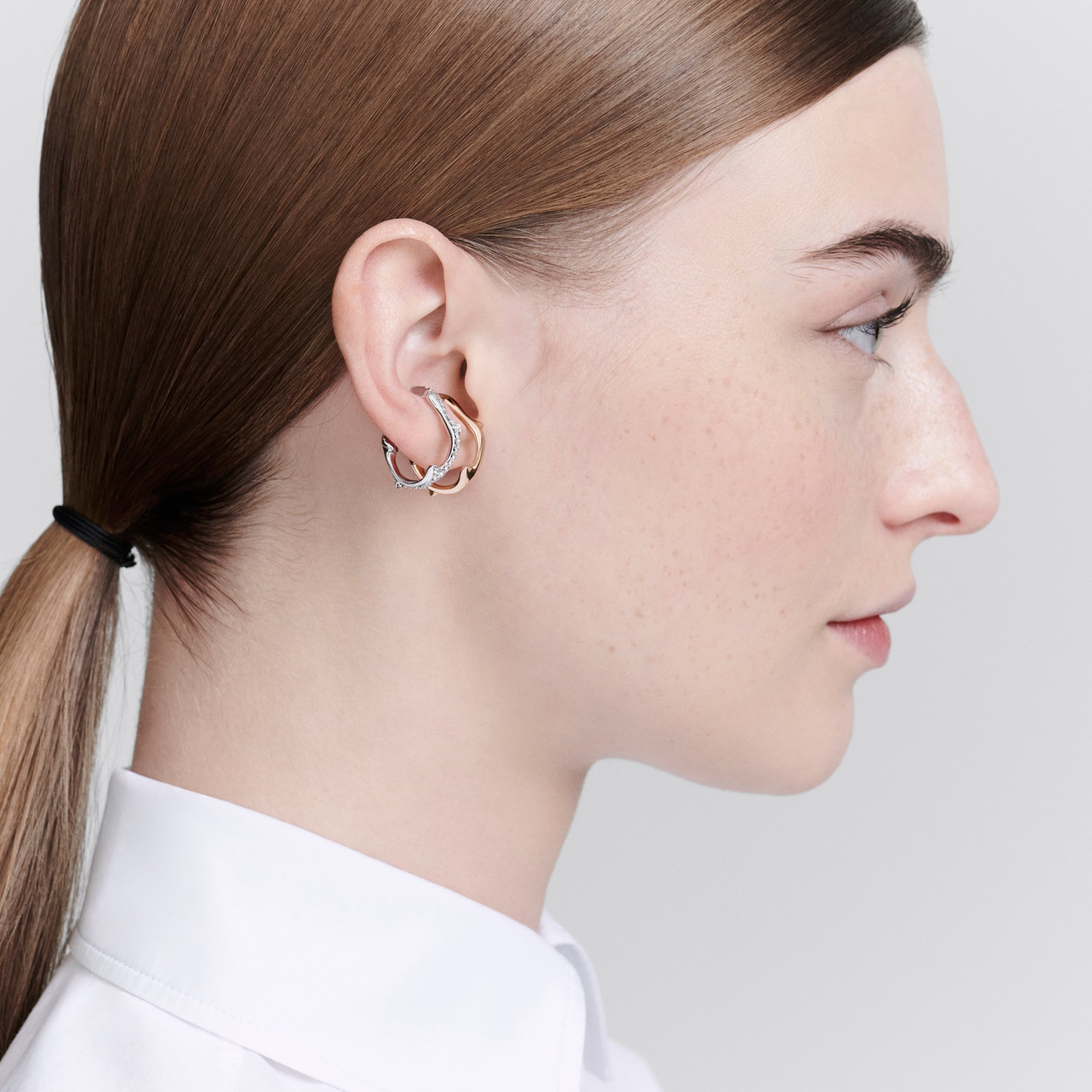 Pendiente ear cuff individual Bois de Rose Oro rosa DIOR