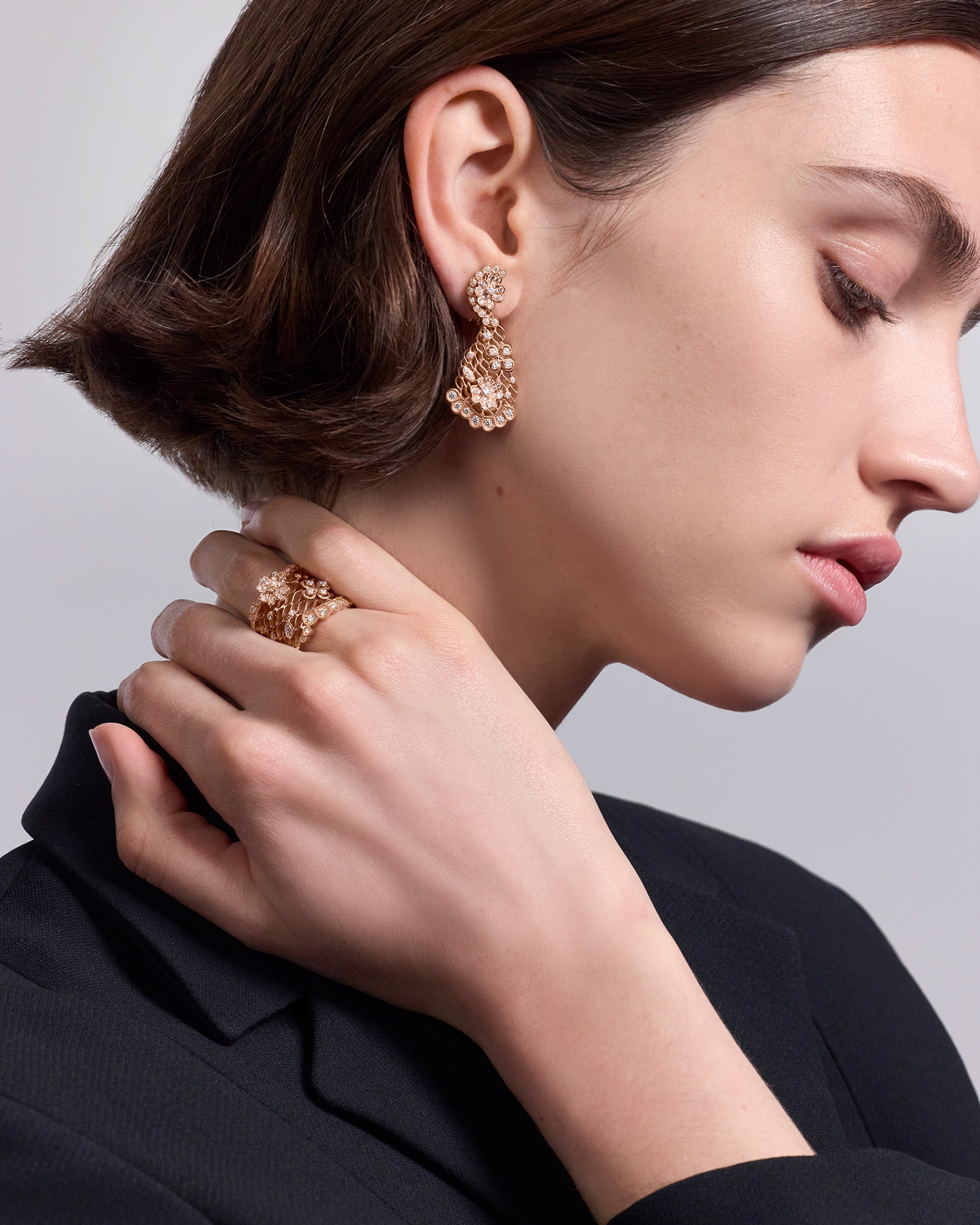 Look Couture Dior Ring Pink Gold and Diamonds E01