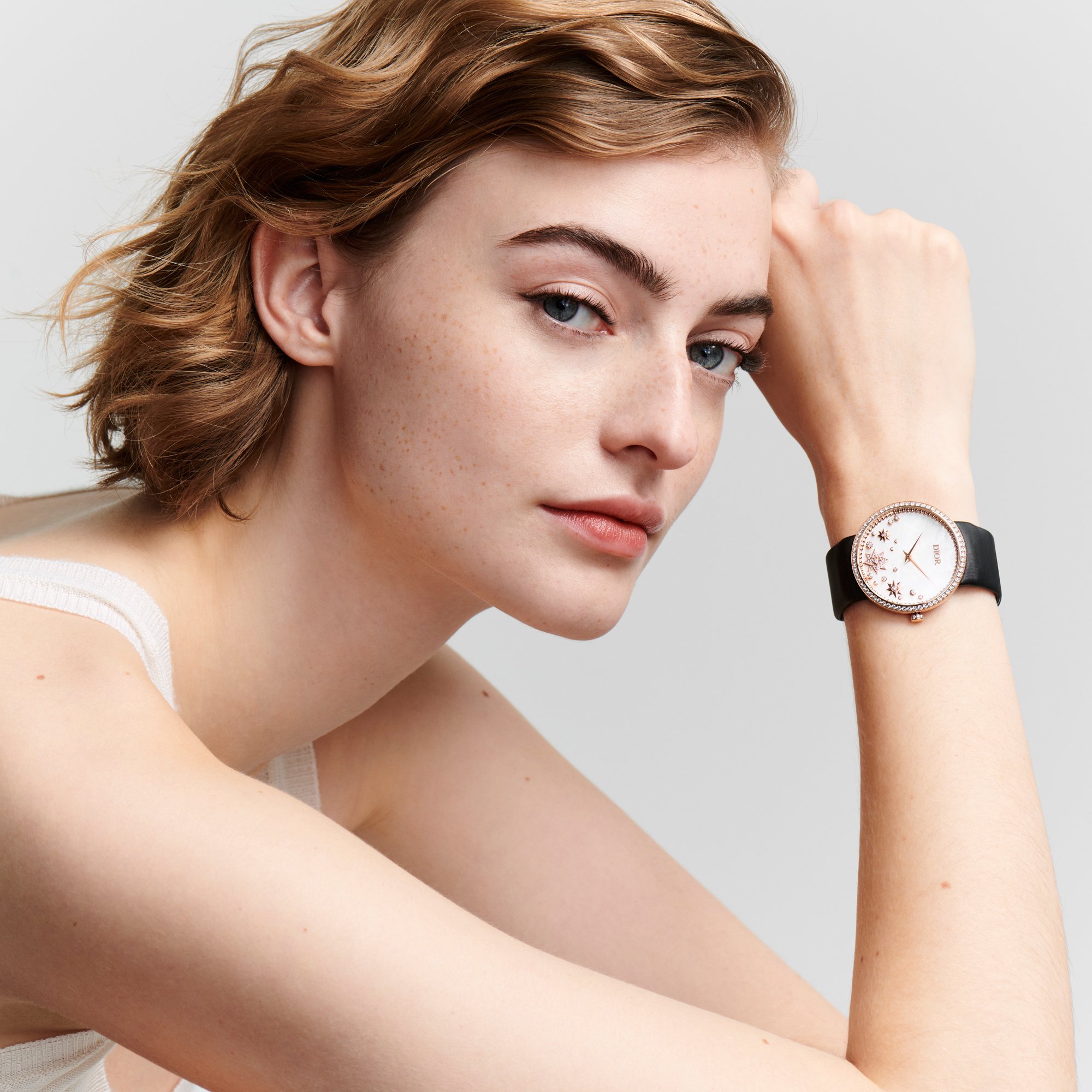 La D de Dior Étoile des Vents Ø 38 MM, Pink Gold, White Mother-Of-Pearl
