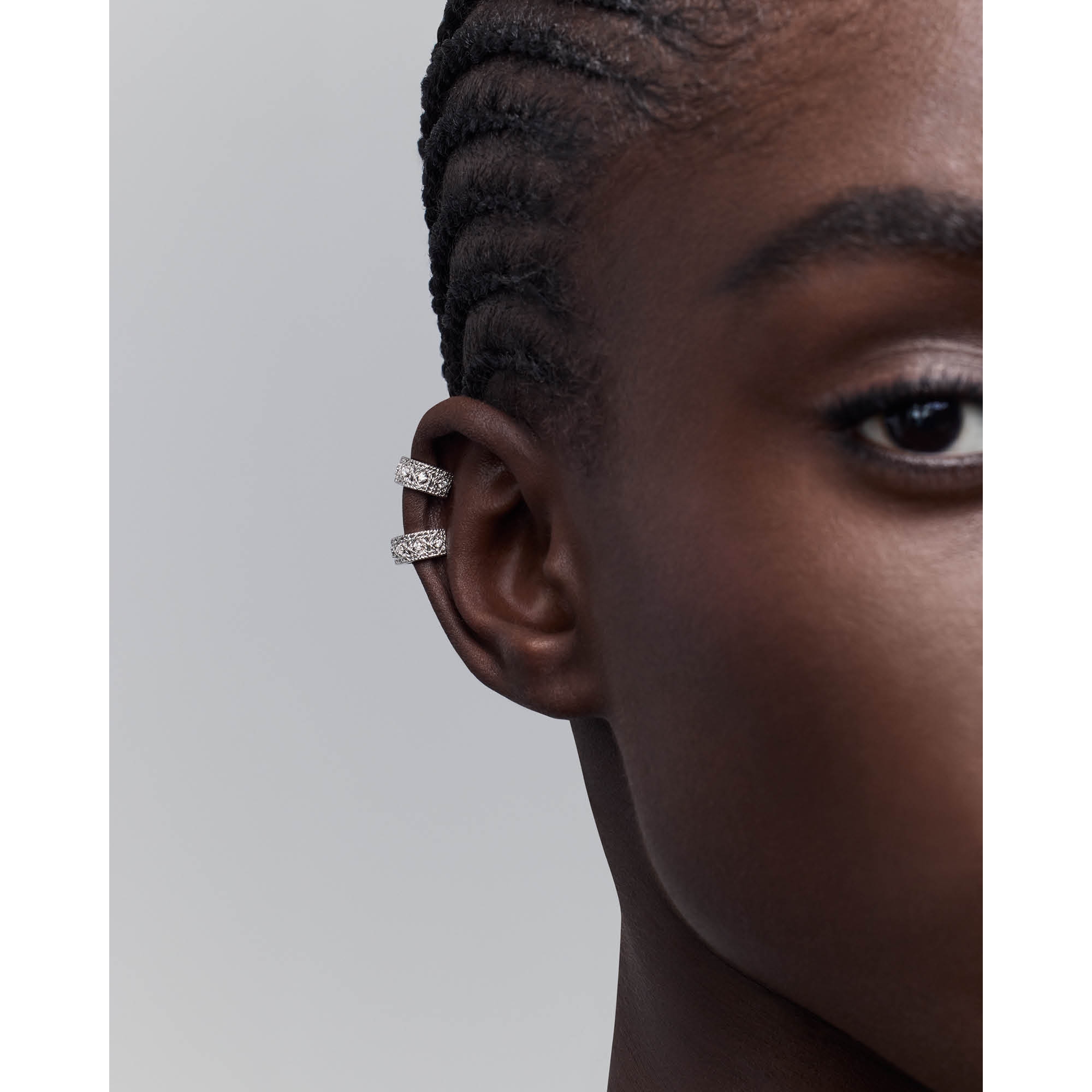 Look My Dior Single Ear Jewel White Gold and Diamonds E01