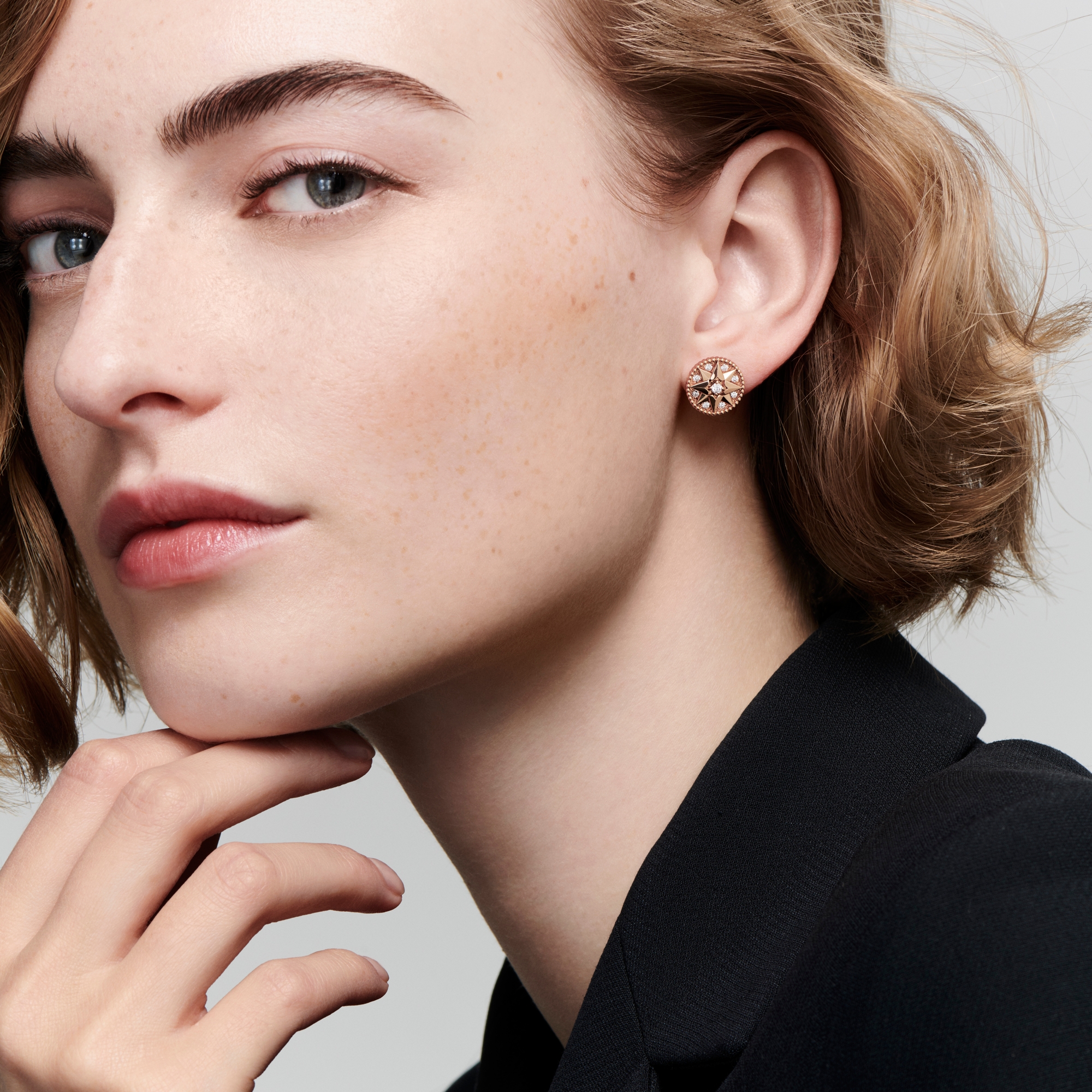 Look Rose des Vents Single Earring Pink Gold and Diamonds E01