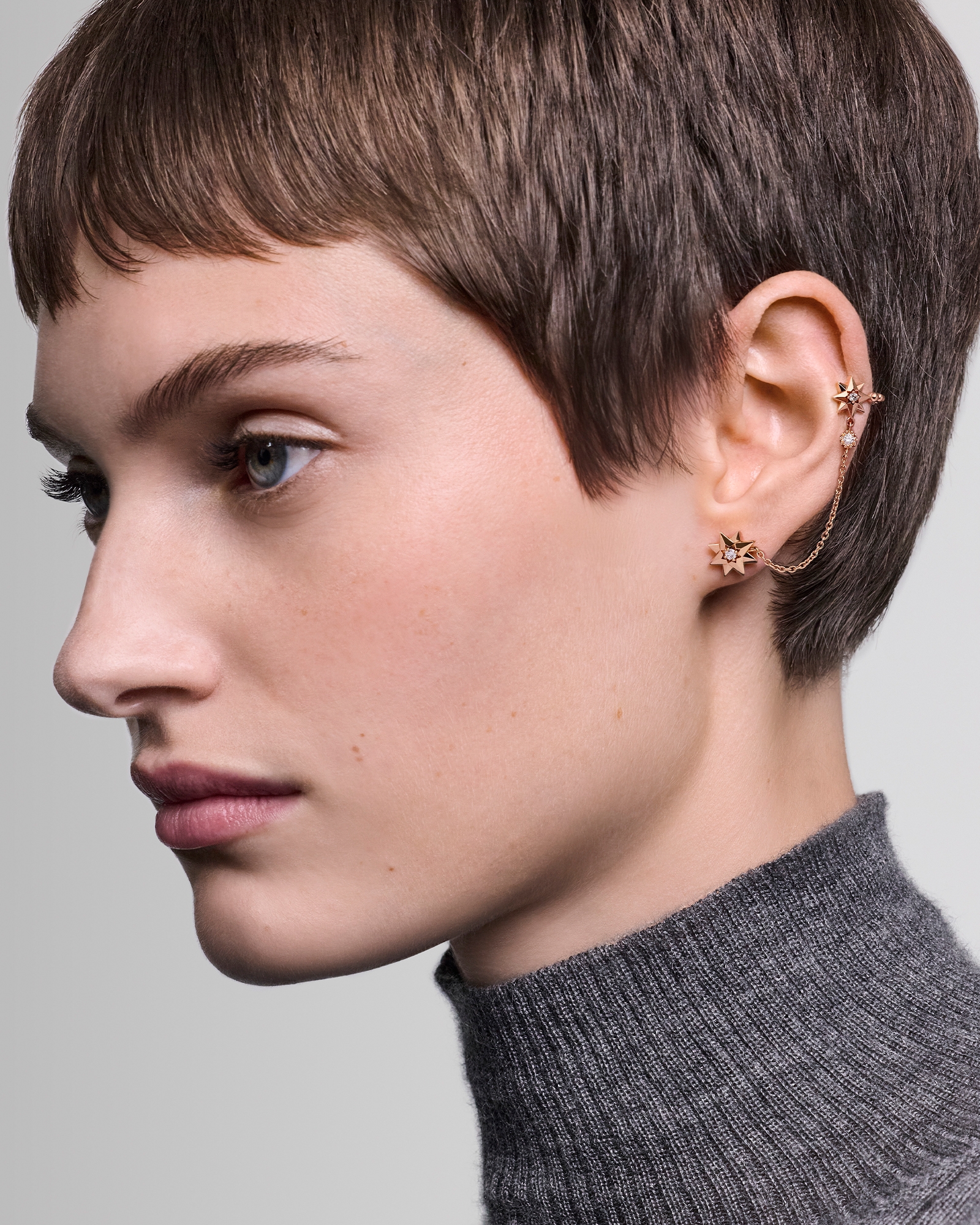 Look Étoile des Vents Single Earring Pink Gold and Diamonds E01