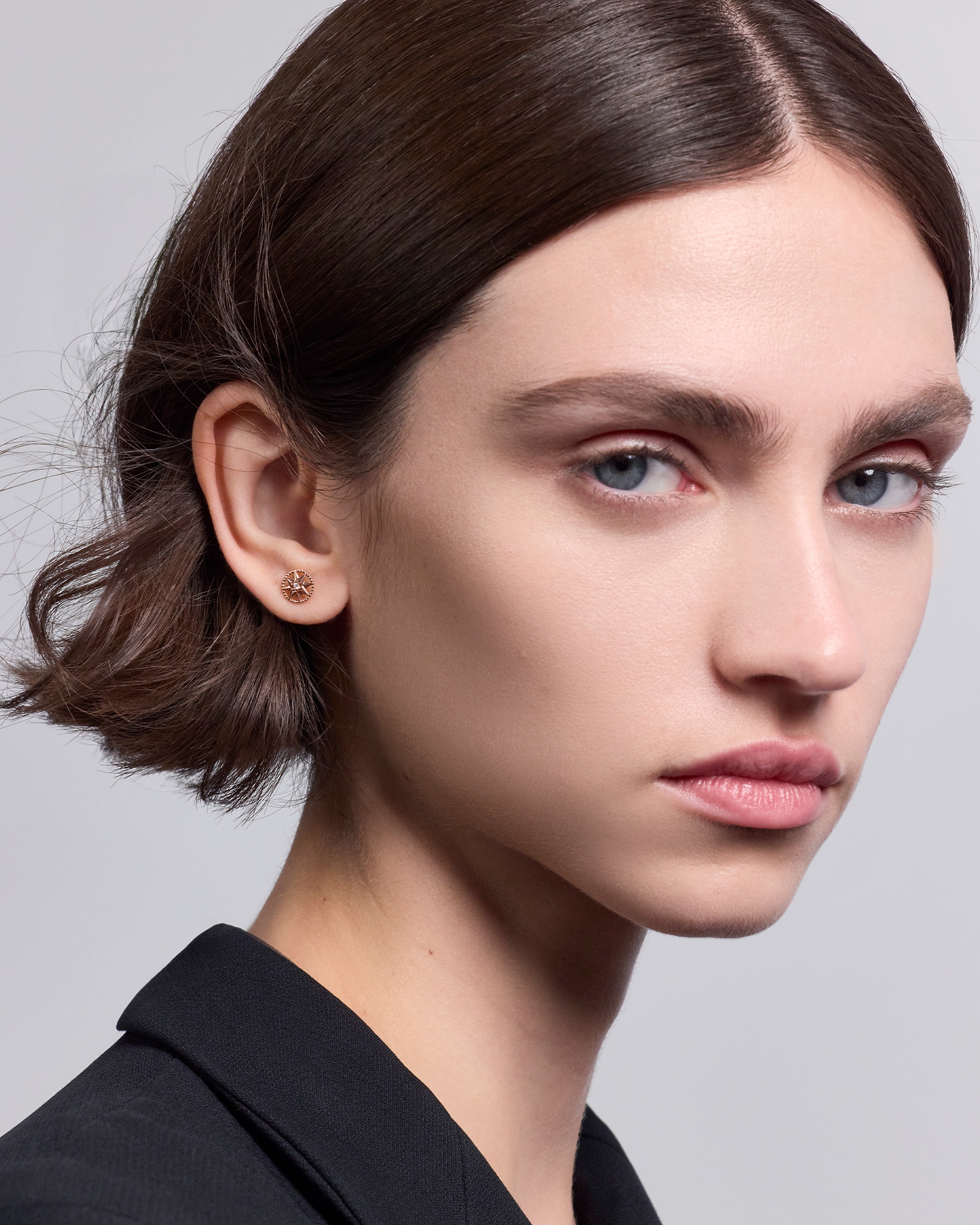 Look Small Rose des Vents Single Earring Pink Gold and Diamond E01