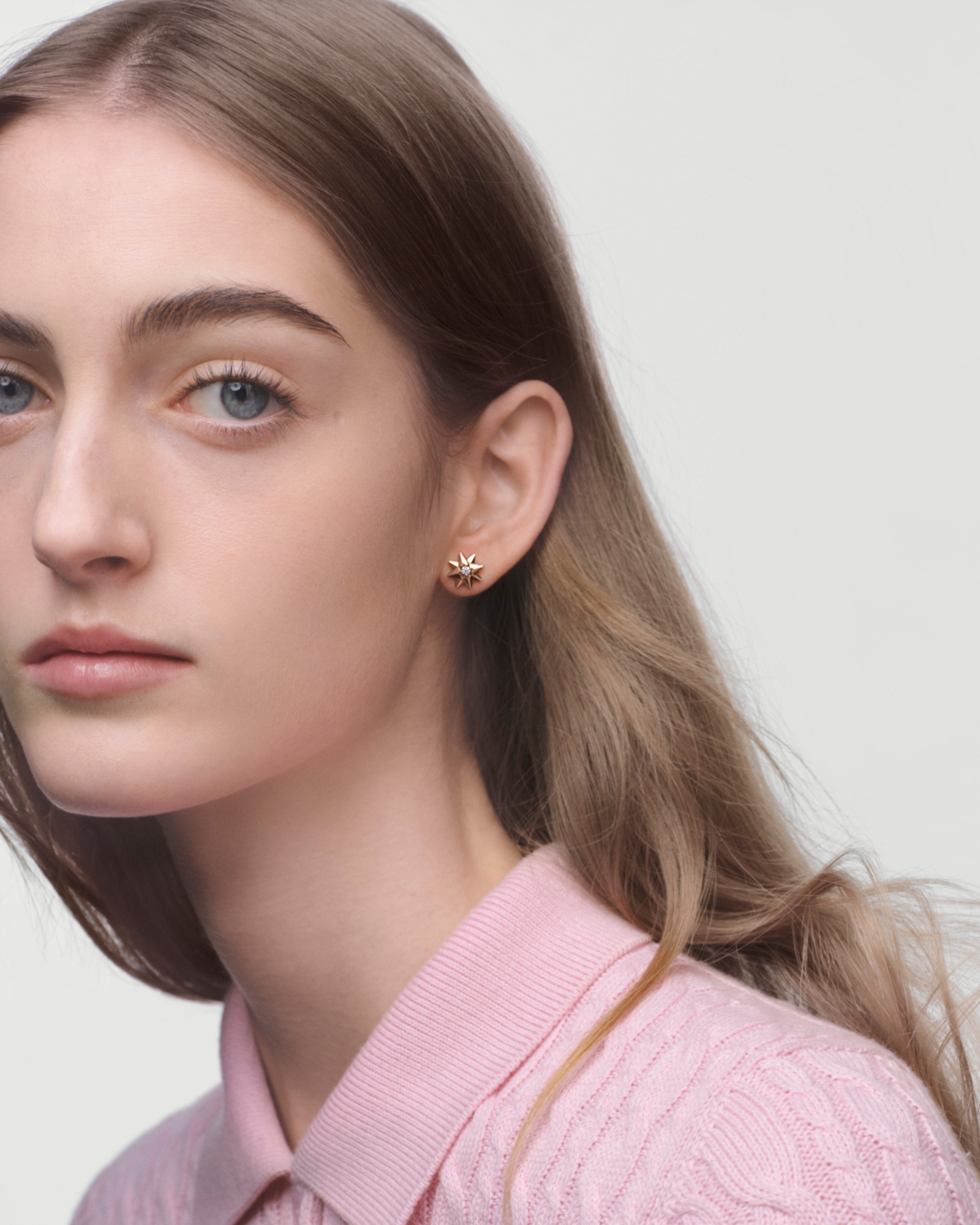 Étoile des Vents Single Earring Pink Gold and Diamond E01