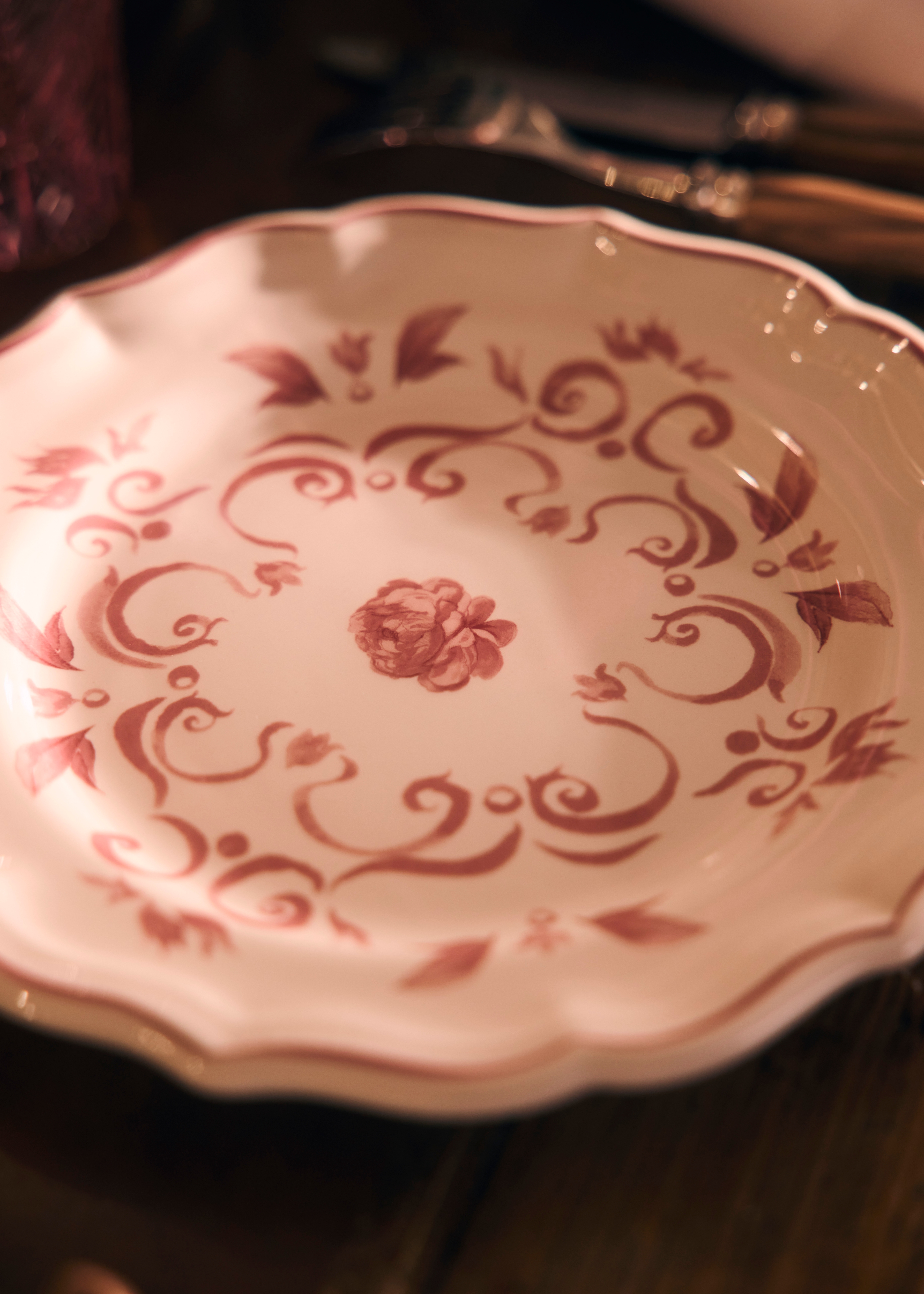 look_image_alt_prefix Plato para postre Cerámica con motivo de rosas E01