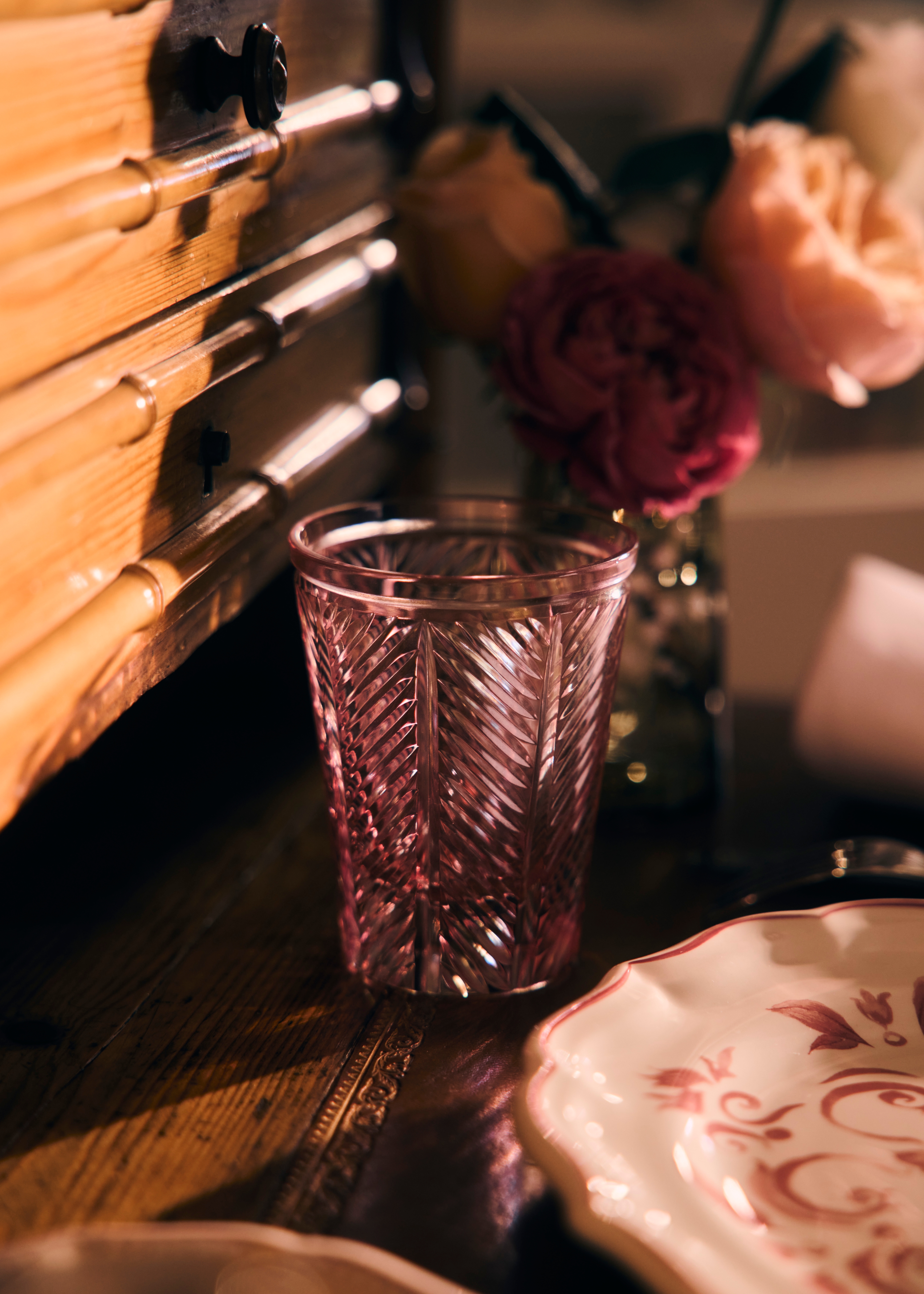 look_image_alt_prefix Waterglas Chevronmotief, roze E02