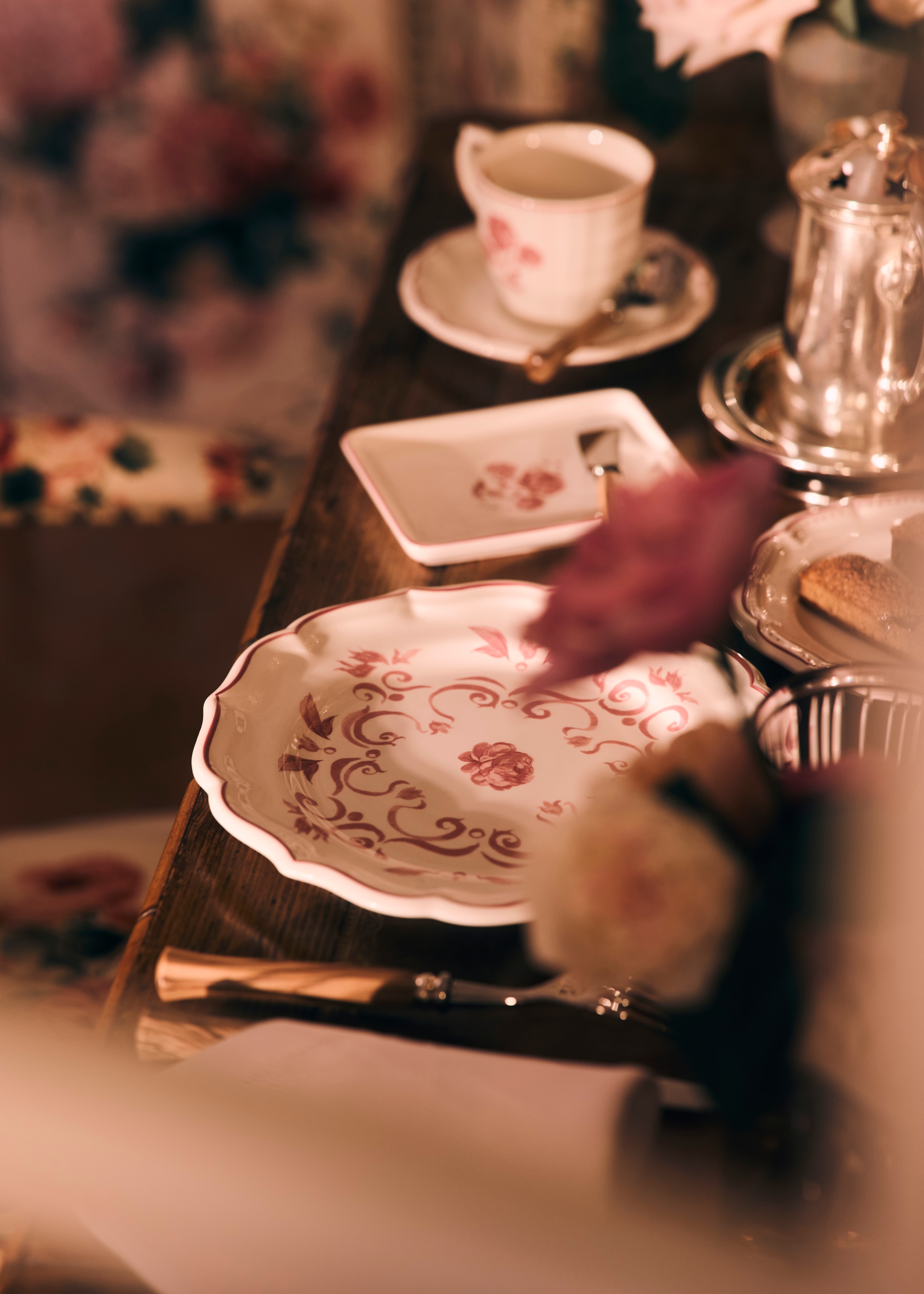 look_image_alt_prefix Plato para postre Cerámica con motivo de rosas E05