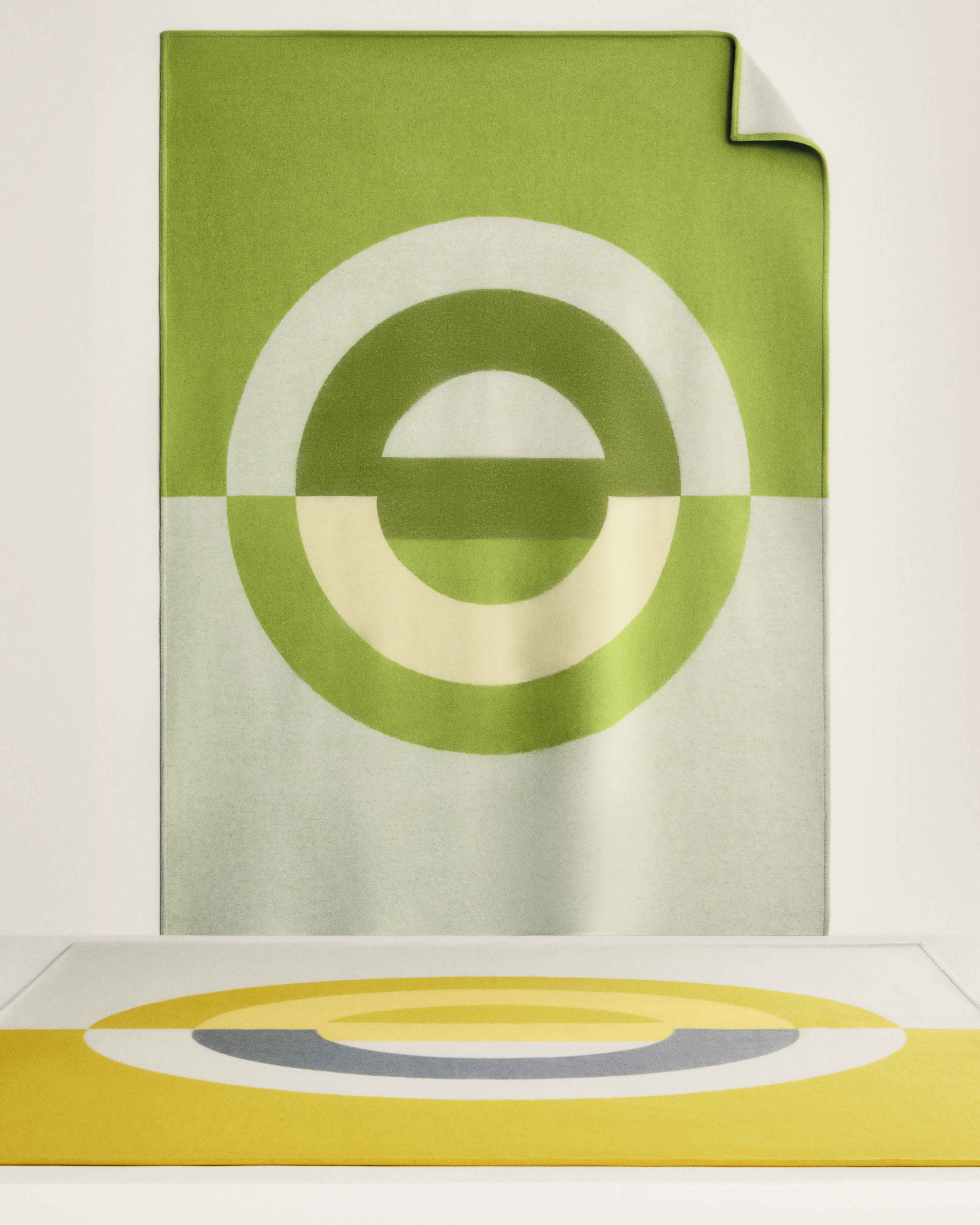 Look Blanket Green CD Entrelacés Wool and Cashmere E11