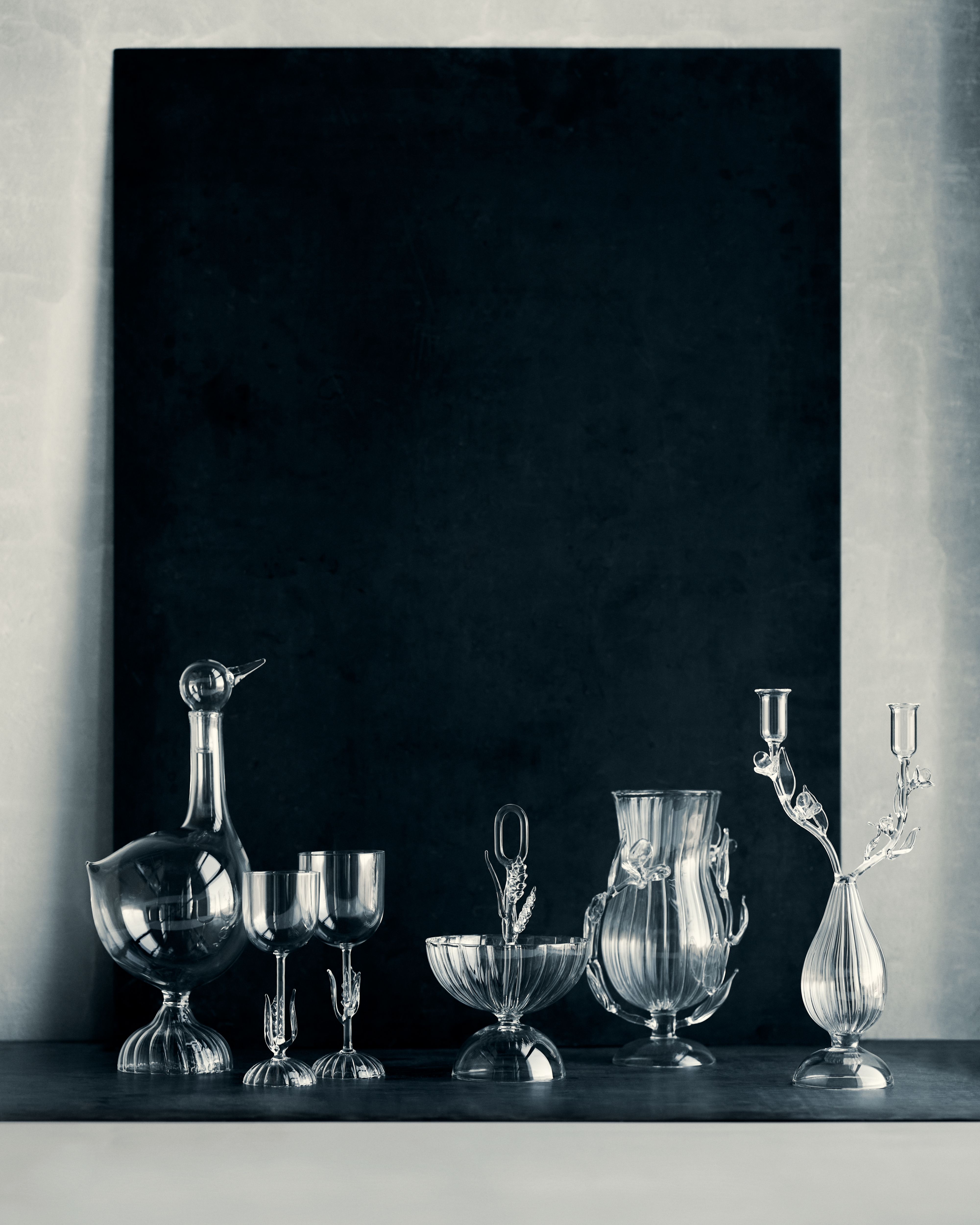 Look Red Wine Glass Sam Baron for Dior Maison, Transparent Hand-Blown Glass E11