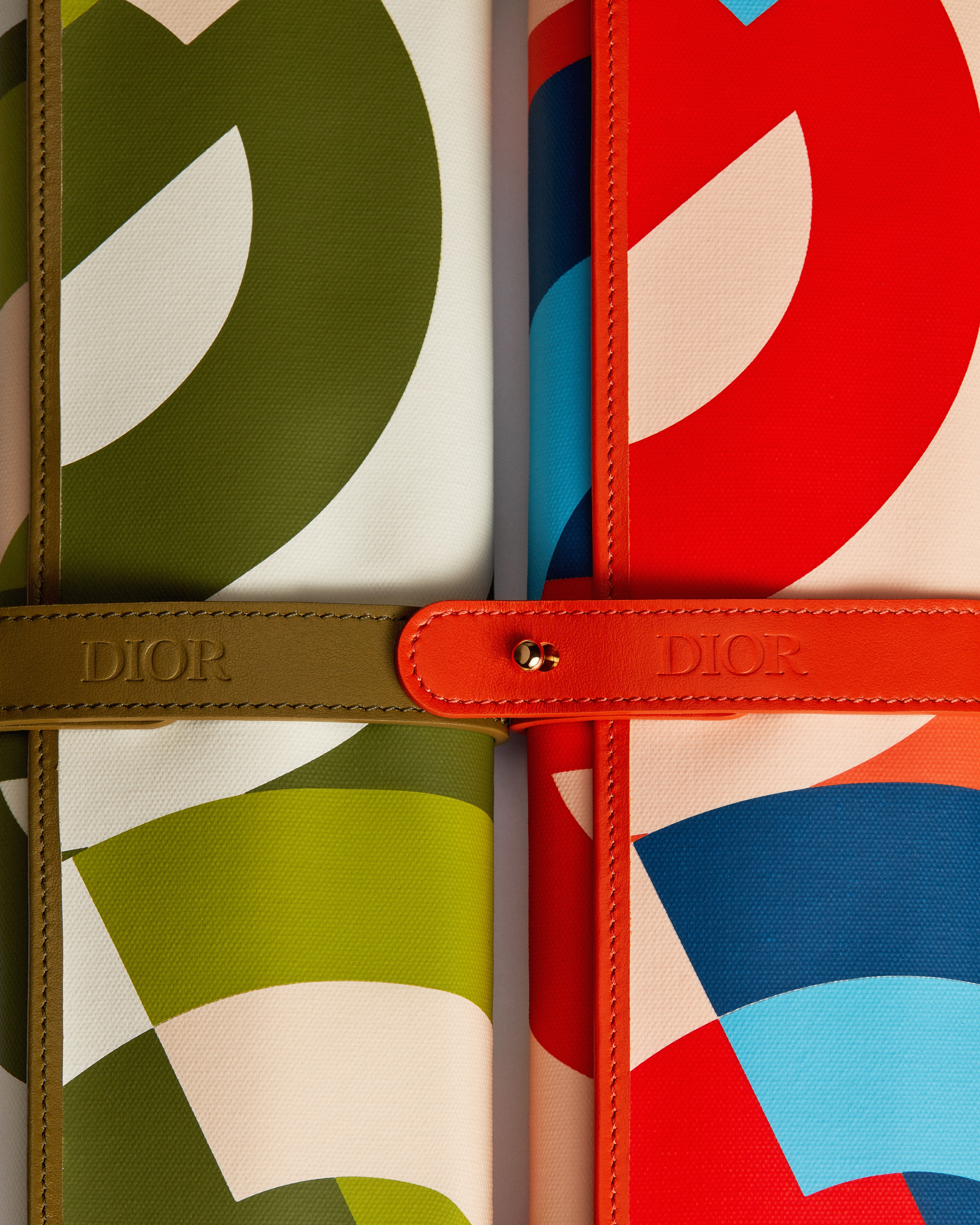 Look Travel Backgammon Green CD Entrelacés Cotton and Cowhide Leather E13