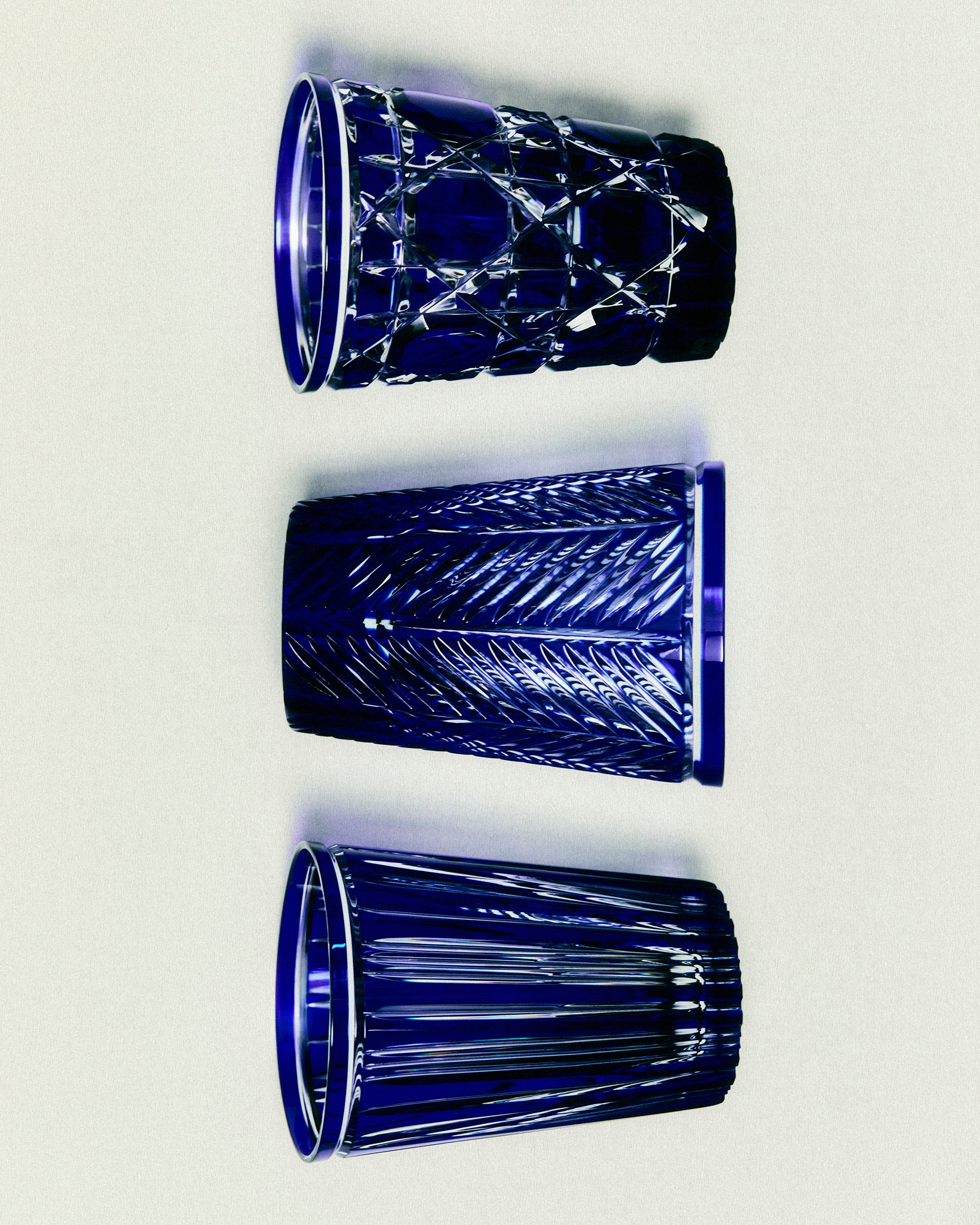 Look Verre à eau Chevrons, bleu E11