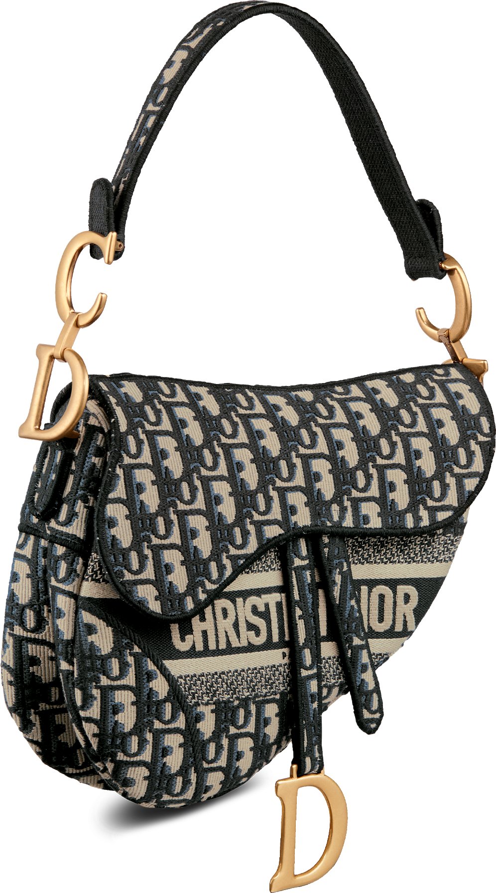 Saddle Bag Blue Dior Oblique Embroidery DIOR