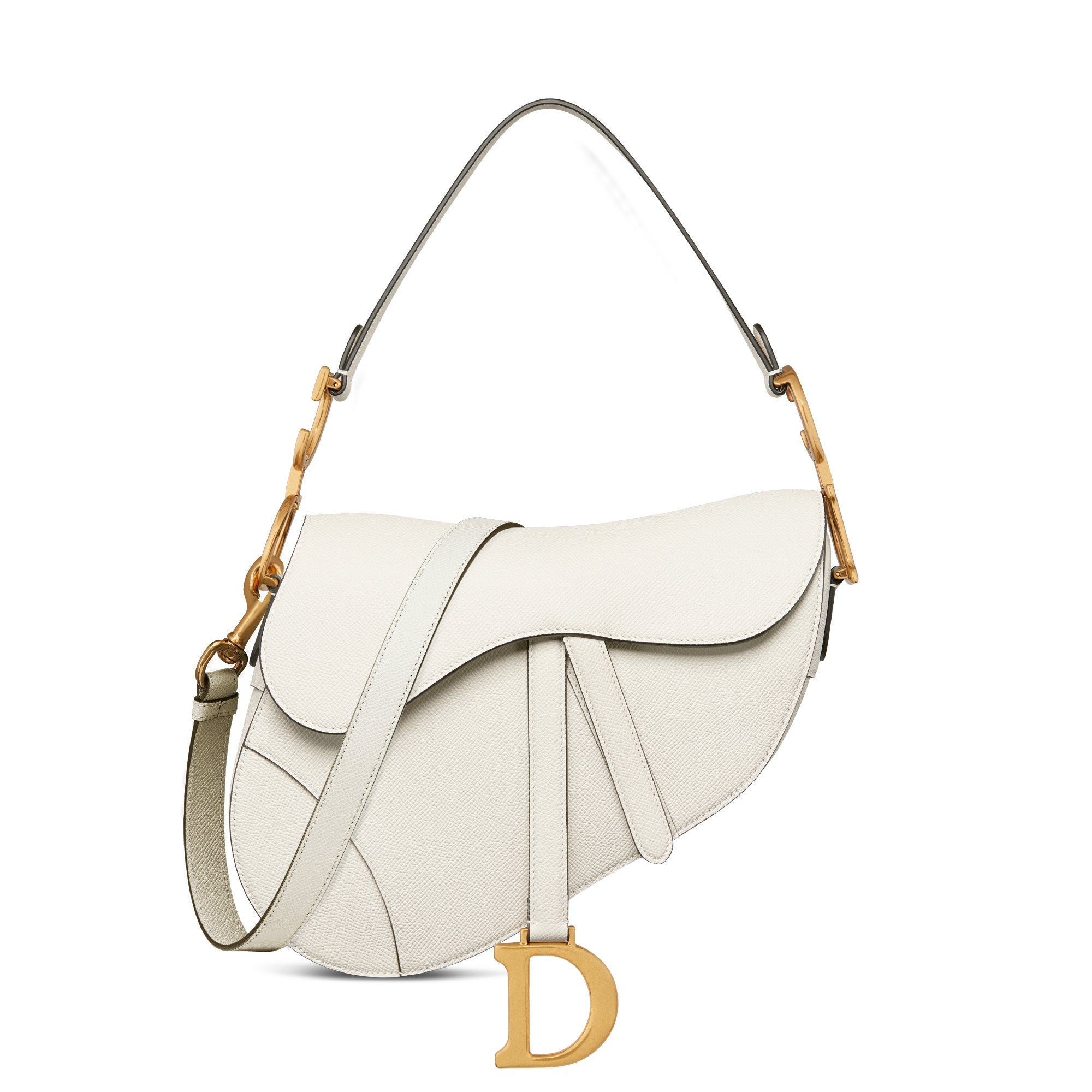 Sac Saddle à bandoulière Cuir de veau grainé couleur latte | DIOR