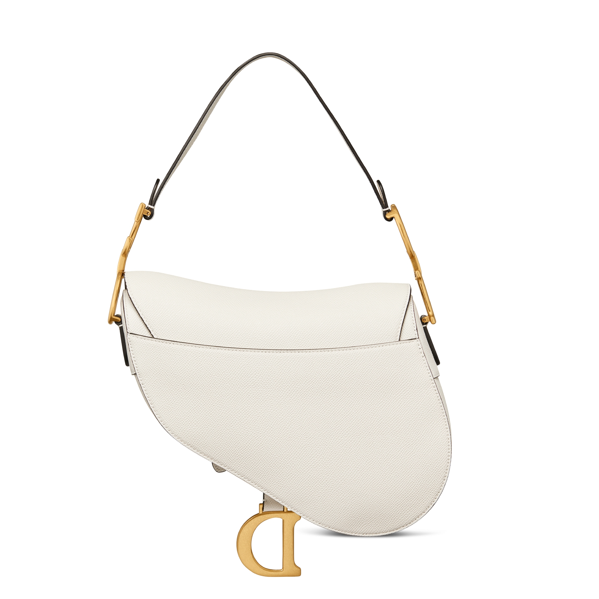 Saddle Bag with Strap Latte Grained Calfskin E08