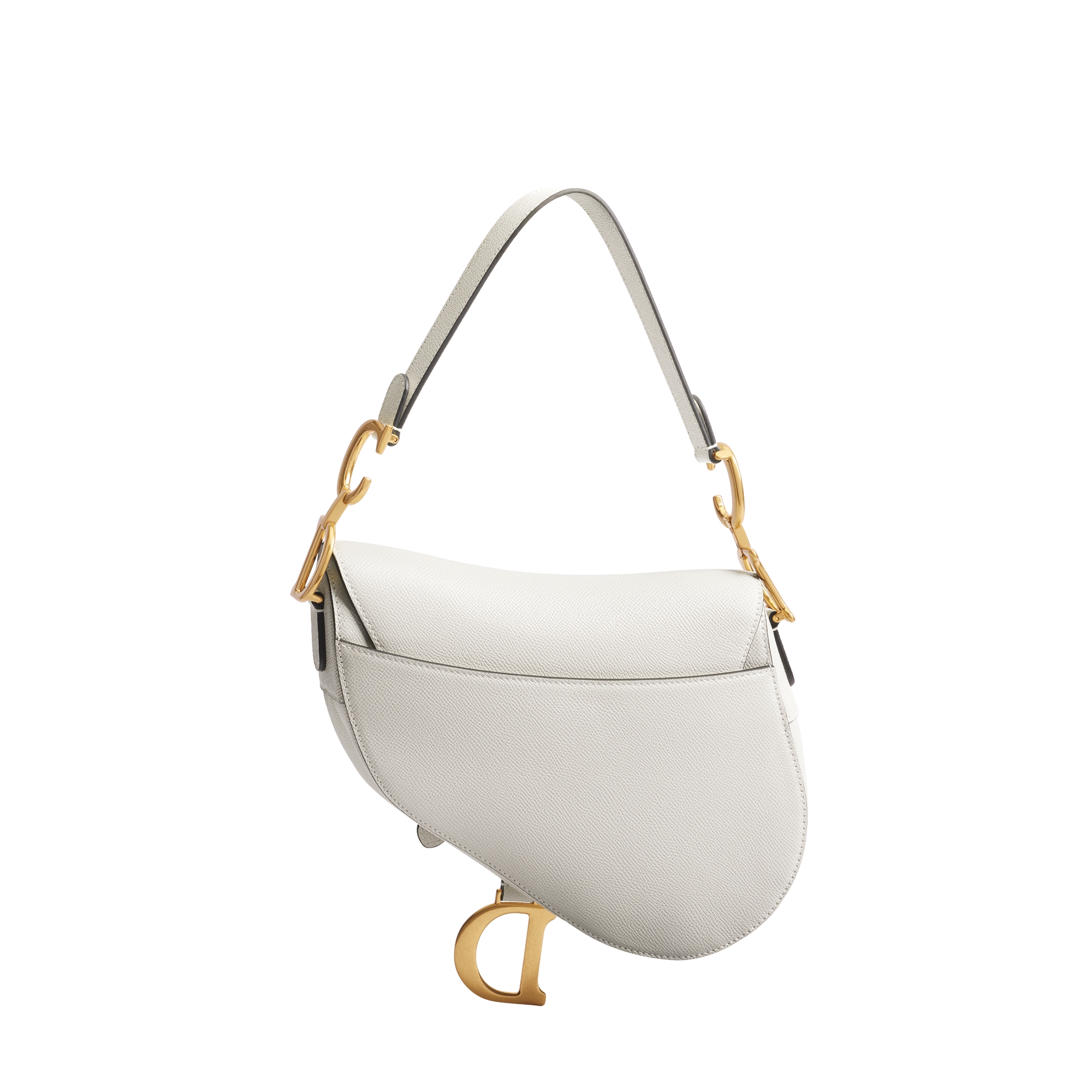 Saddle Bag with Strap Latte Grained Calfskin E08