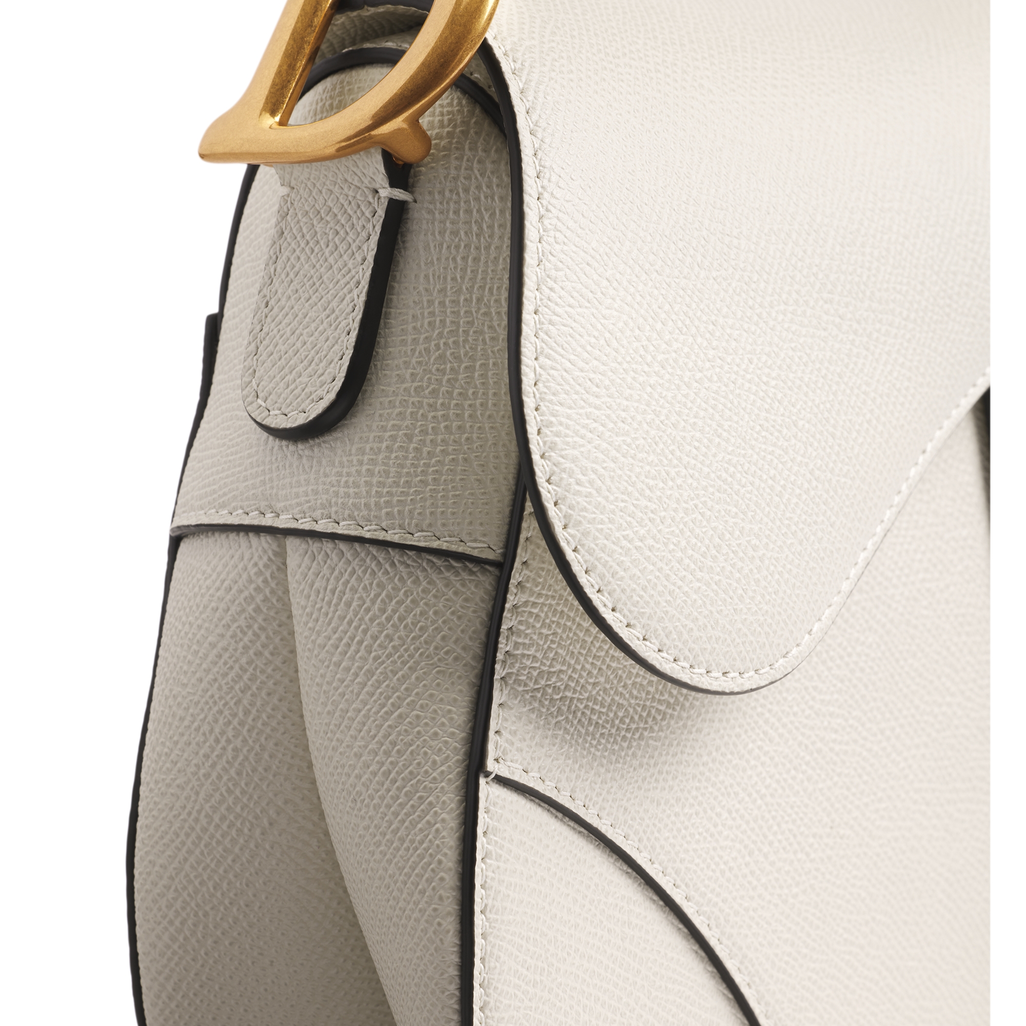 Saddle Bag with Strap Latte Grained Calfskin E10