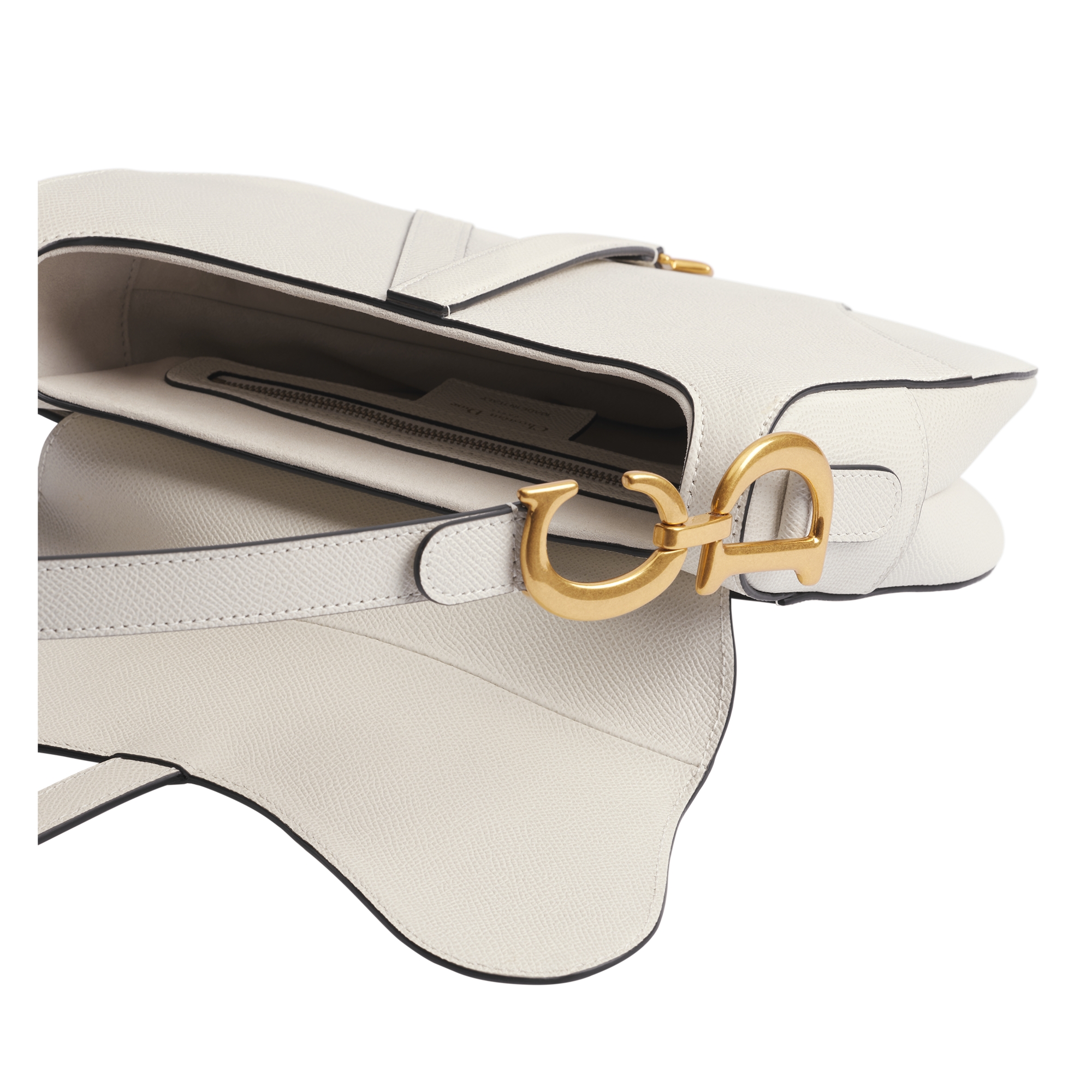 Saddle Bag with Strap Latte Grained Calfskin E12