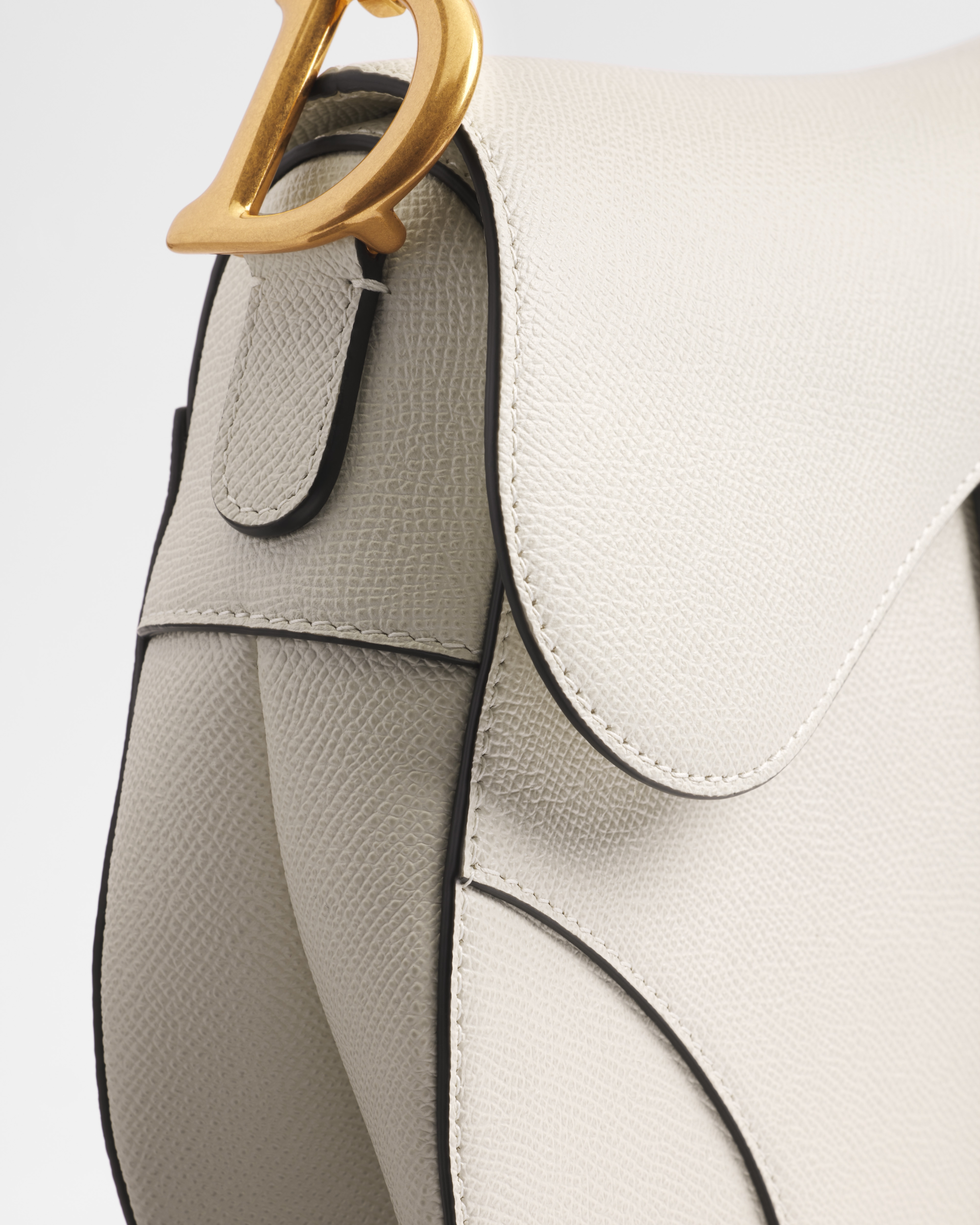 Saddle Bag with Strap Latte Grained Calfskin E10
