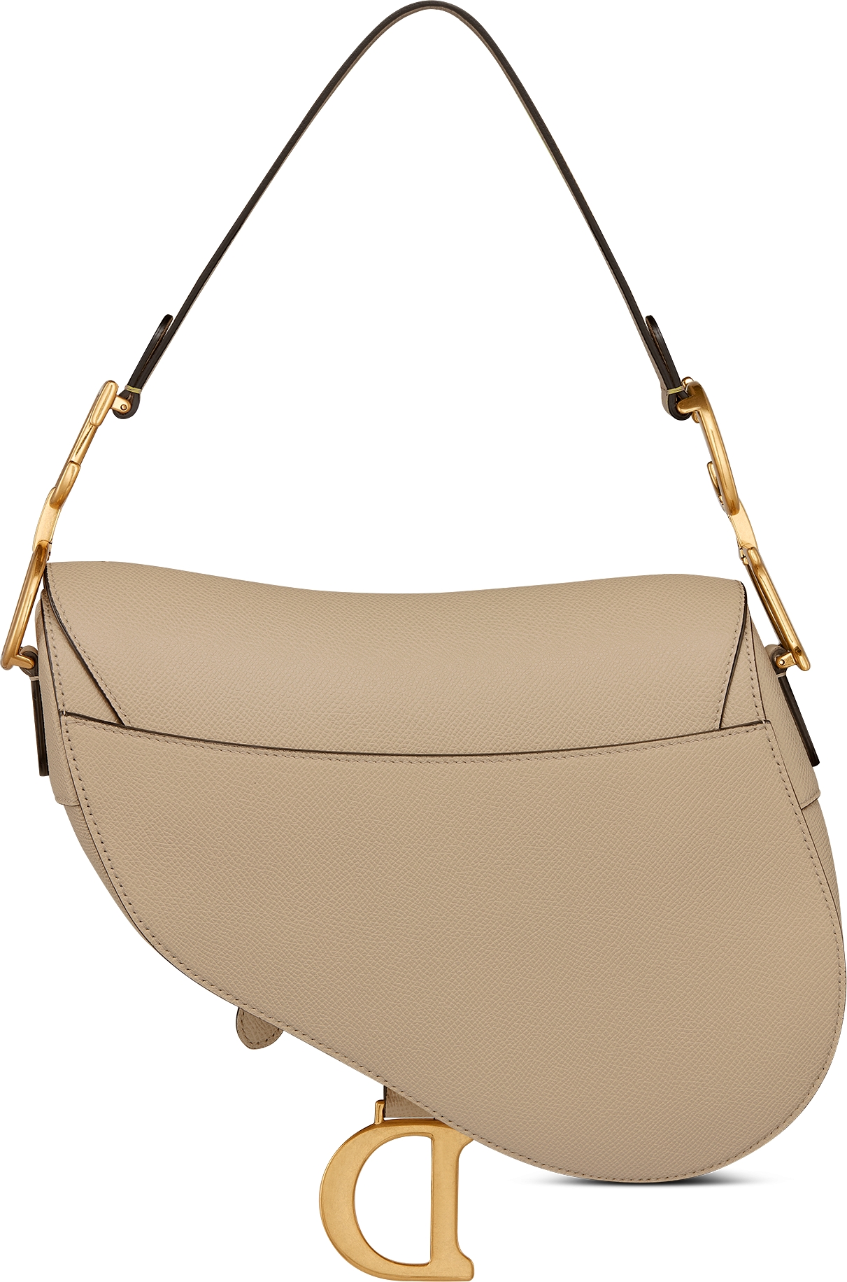 DIOR Saddle Bag With Strap Sand Colored Grained Calfskin Women