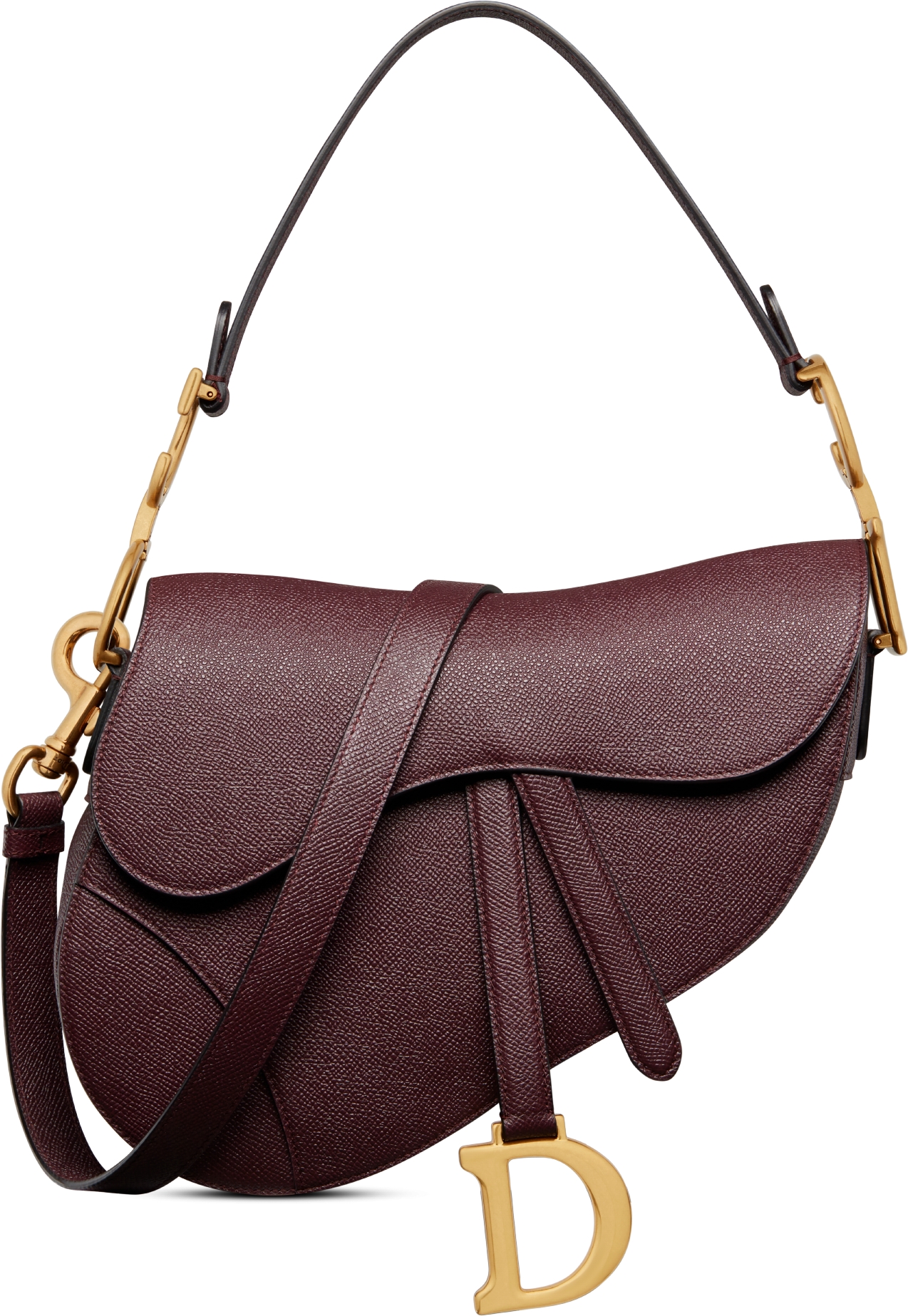 Saddle Bag with Strap Sand Colored Grained Calfskin DIOR