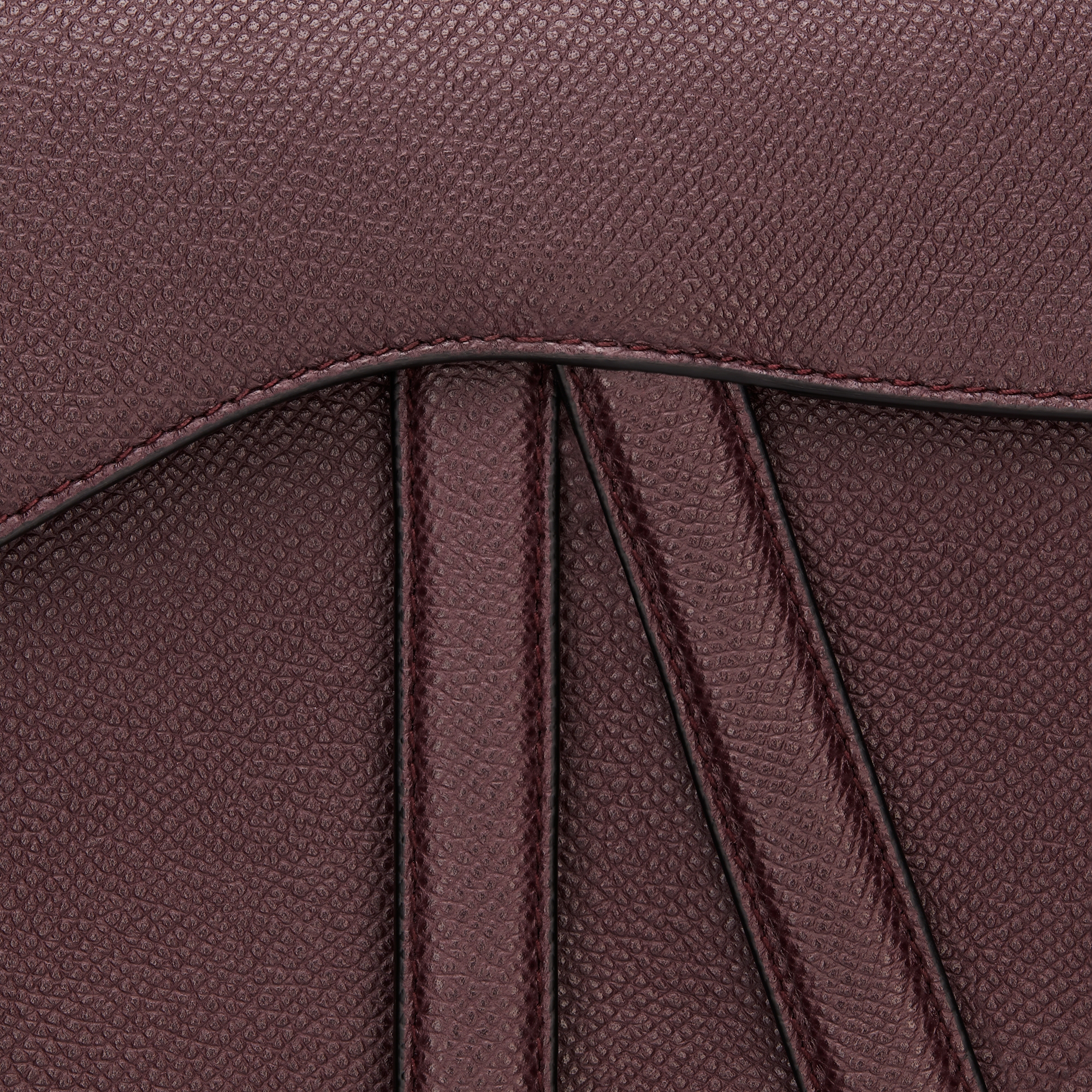 Sac Saddle à bandoulière Cuir de veau grainé prune E09