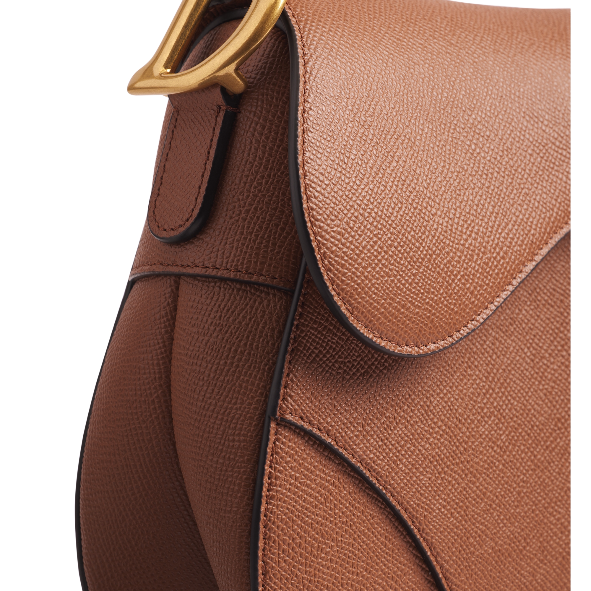 Saddle Bag with Strap Golden Saddle Grained Calfskin E10