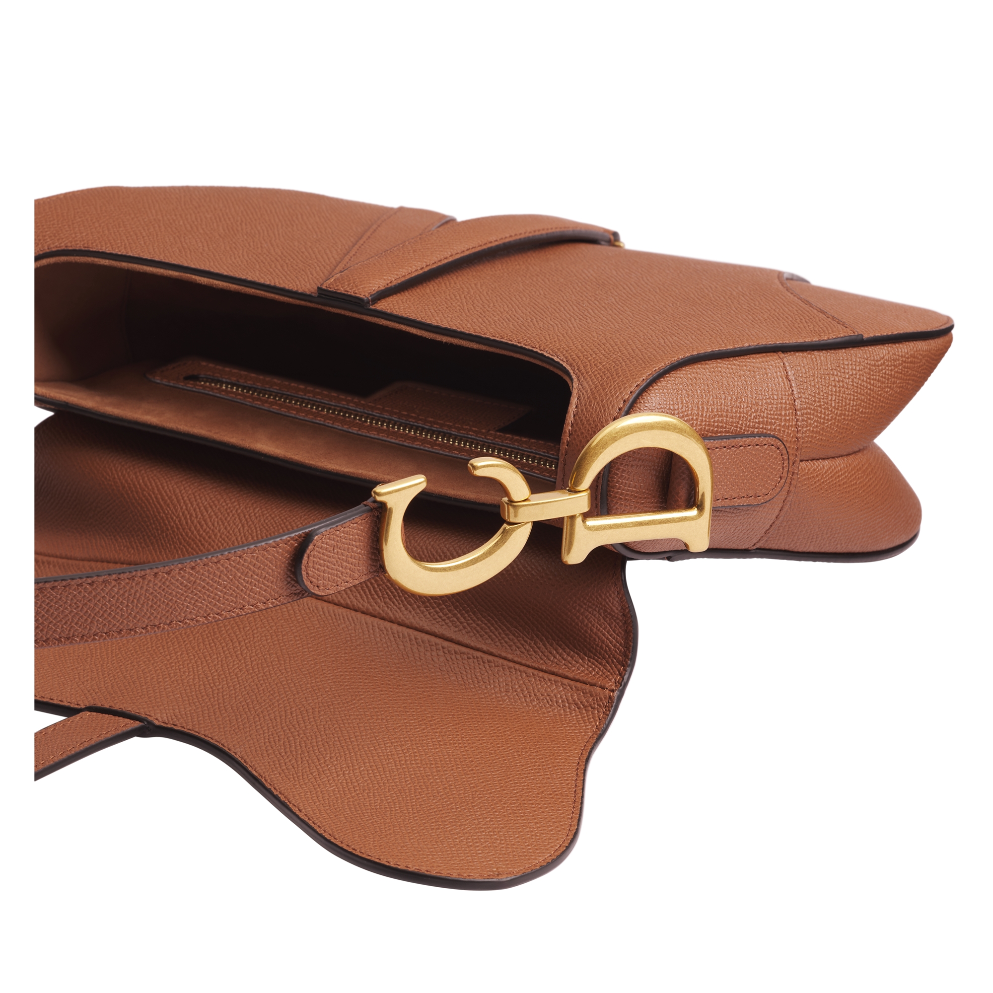 Saddle Bag with Strap Golden Saddle Grained Calfskin E12