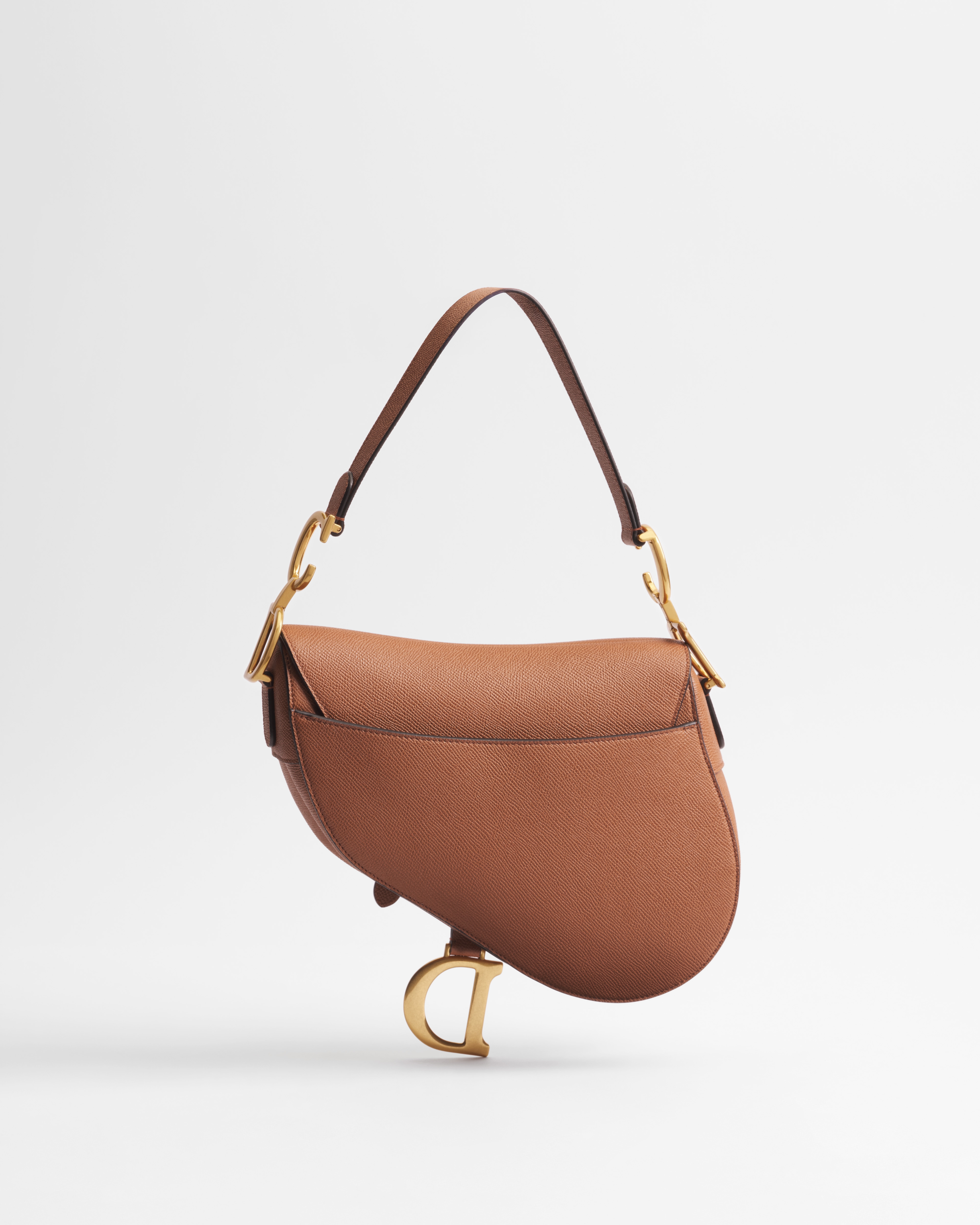 Saddle Bag mit Trageriemen Genarbtes Kalbsleder in Golden Saddle E08