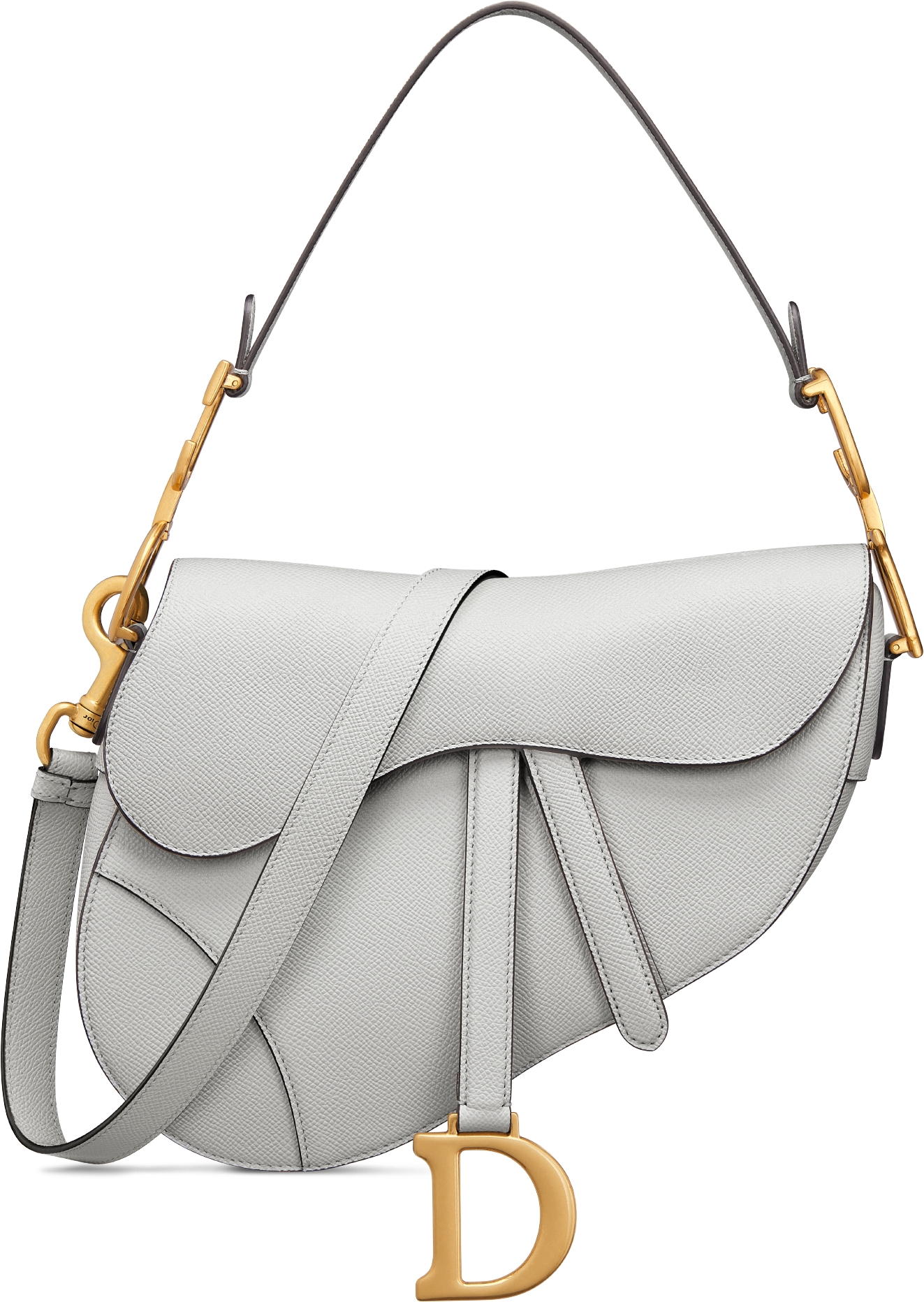 Saddle Bag with Strap Burgundy Grained Calfskin DIOR