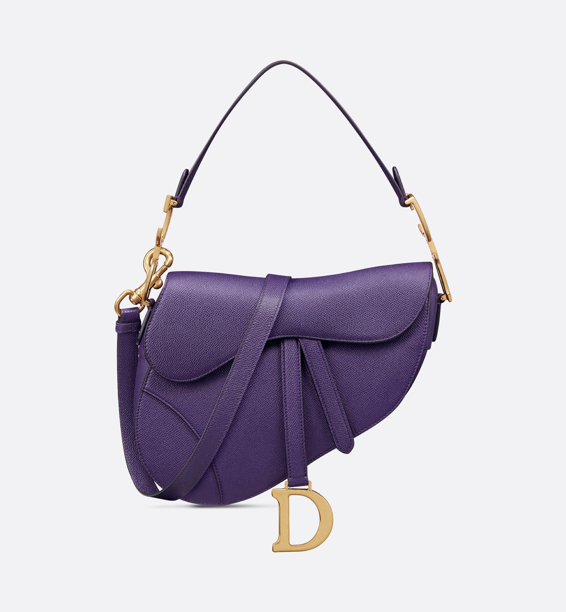 Saddle Bag with Strap Deep Ocean Blue Grained Calfskin | DIOR Saddle Bag with Strap Deep Ocean Blue Grained Calfskin | DIOR