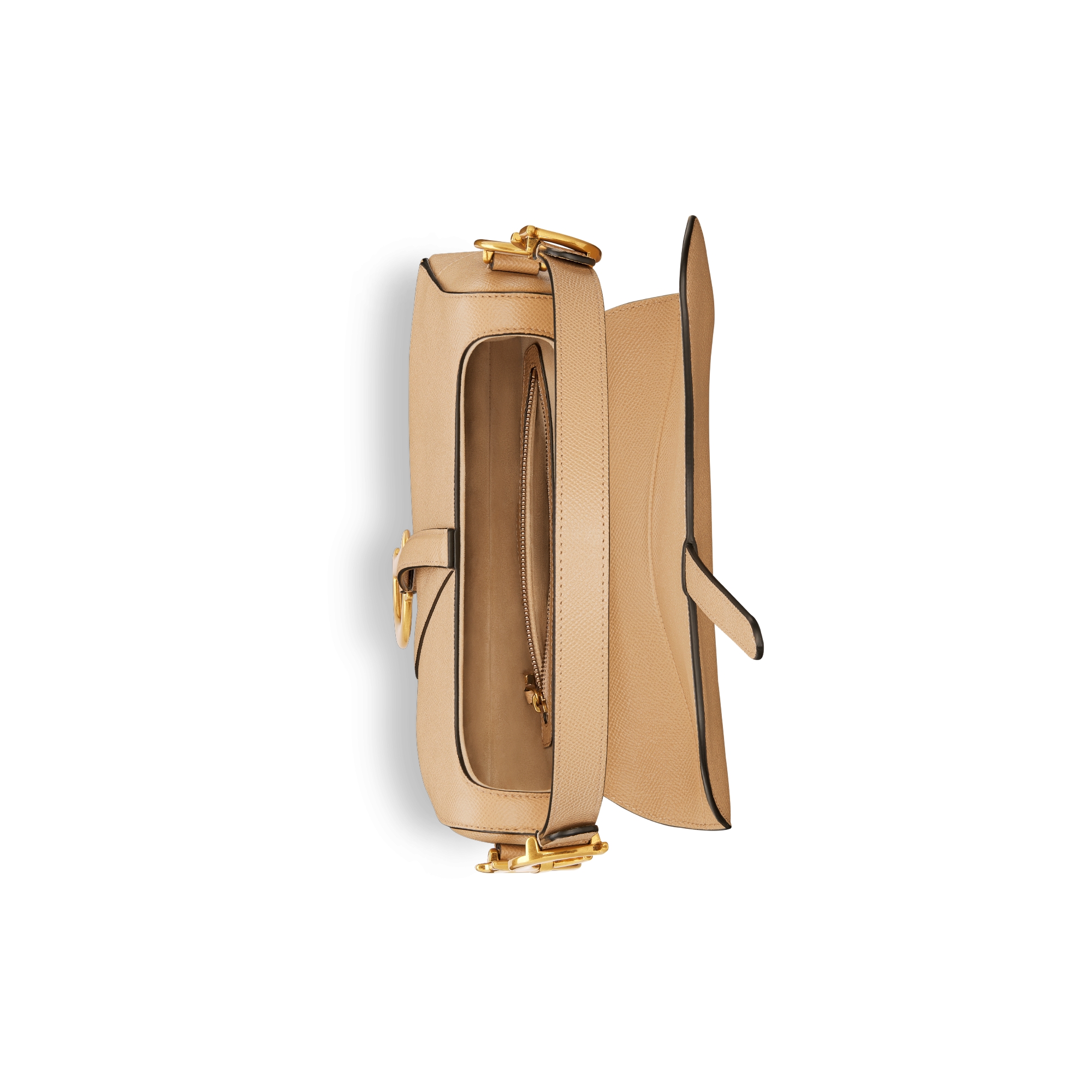 Saddle Bag with Strap Biscuit Grained Calfskin E06