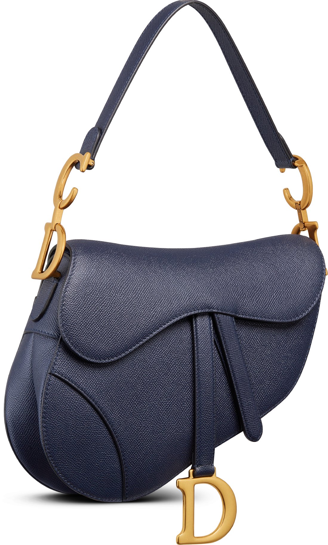 Saddle Bag with Strap Indigo Blue Grained Calfskin DIOR