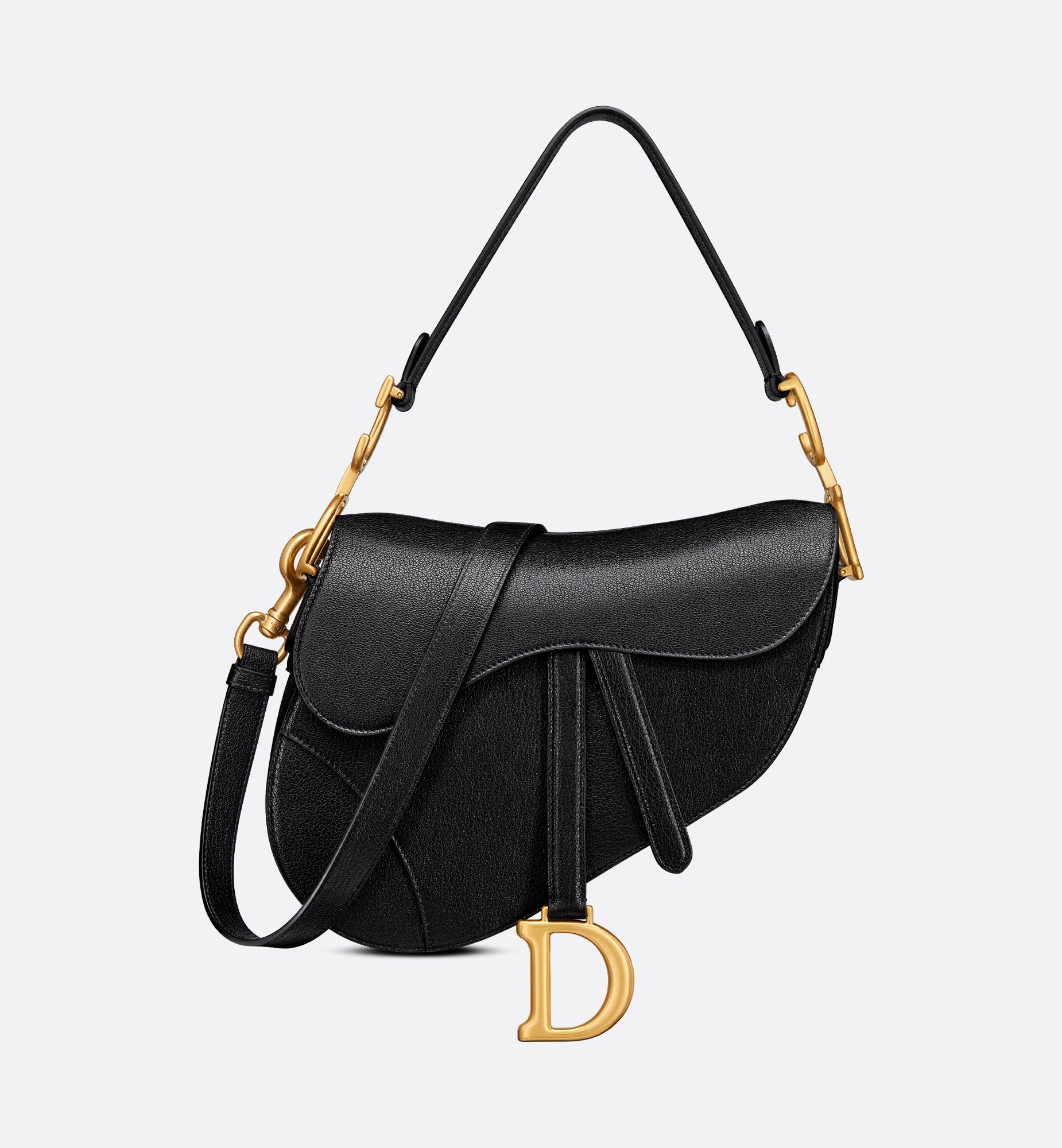 Saddle Bag with Strap Black Goatskin | DIOR Saddle Bag with Strap Black Goatskin | DIOR