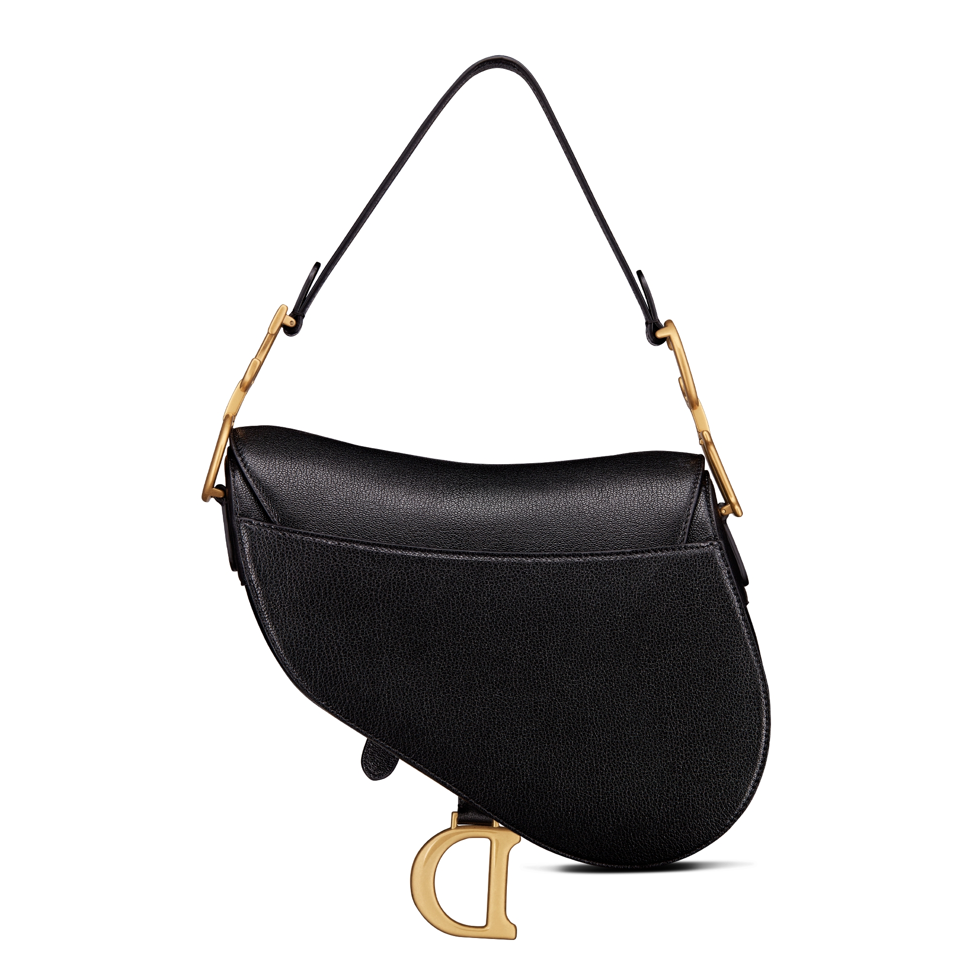 Saddle Bag with Strap Black Goatskin E08