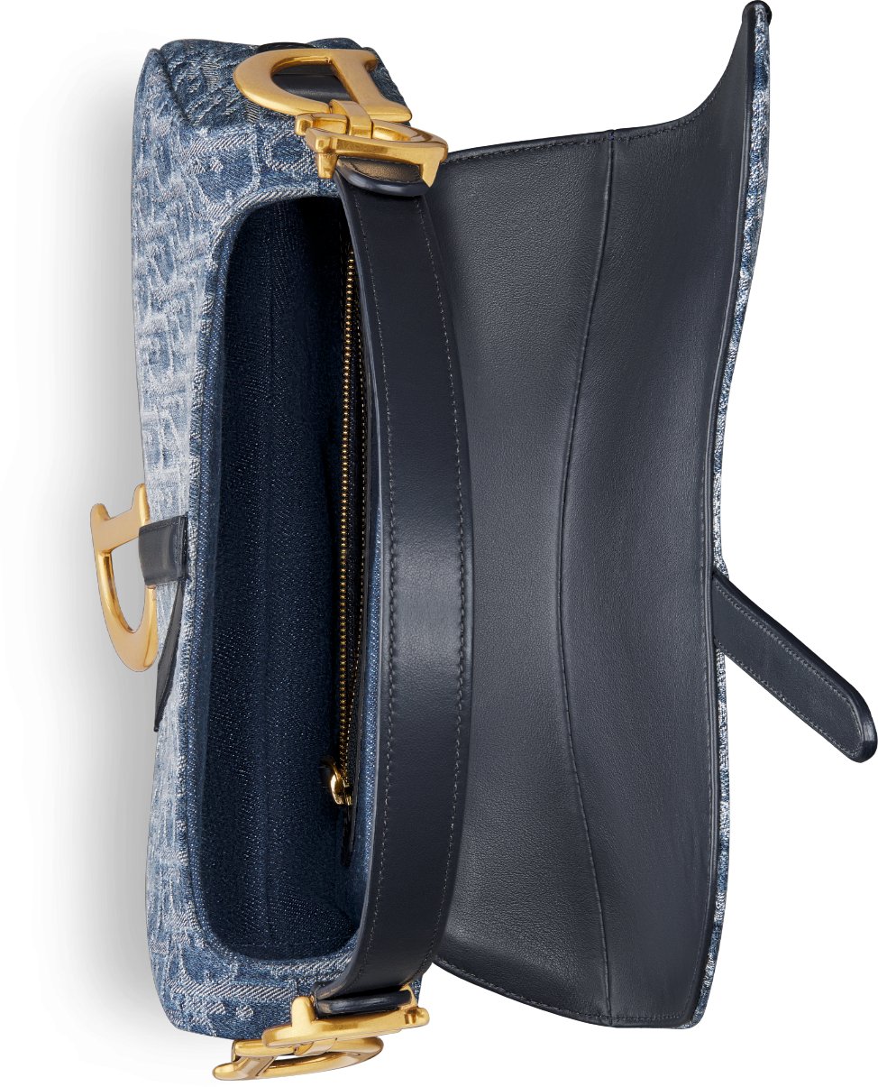 Denim saddle bag dior on sale
