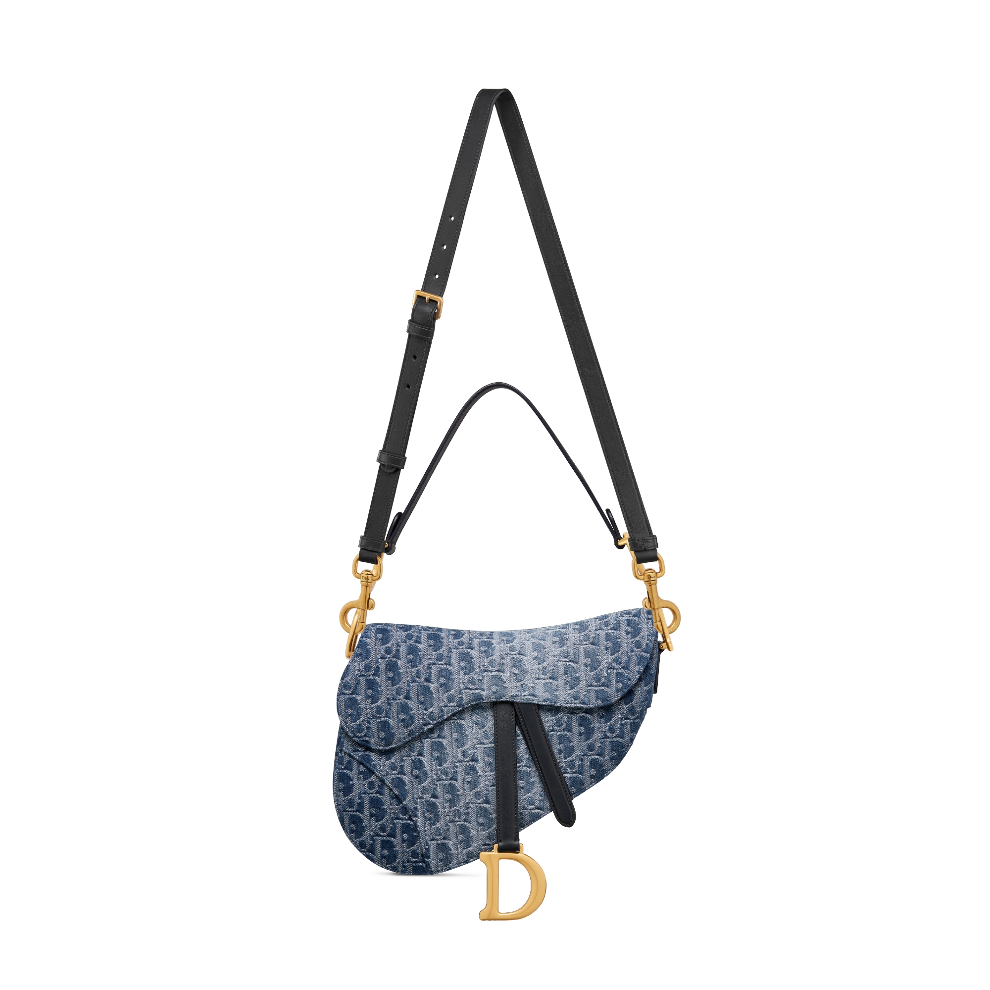 Saddle 馬鞍包附肩背帶 藍色 Denim Dior Oblique 緹花 E07