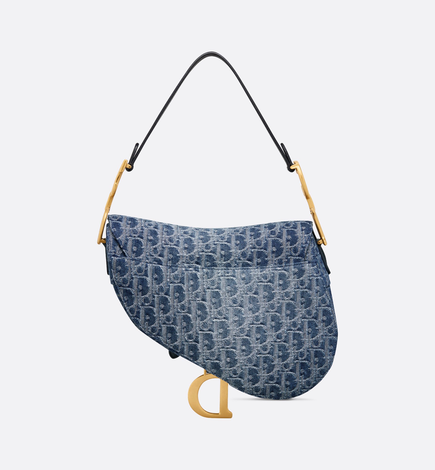 Saddle Bag with Strap Blue Denim Dior Oblique Jacquard | DIOR Saddle Bag with Strap Blue Denim Dior Oblique Jacquard | DIOR
