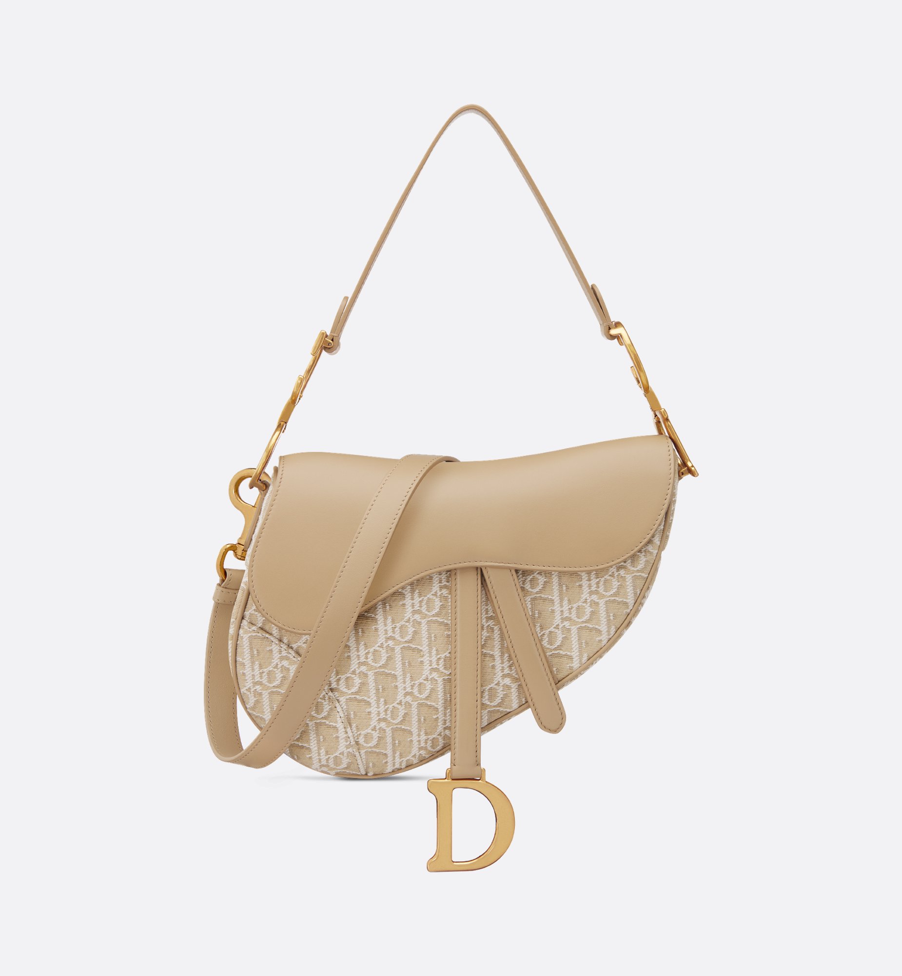 Saddle Bag with Strap Dior Oblique Jacquard and Natural Saddle Bag with Strap Dior Oblique Jacquard and Natural
