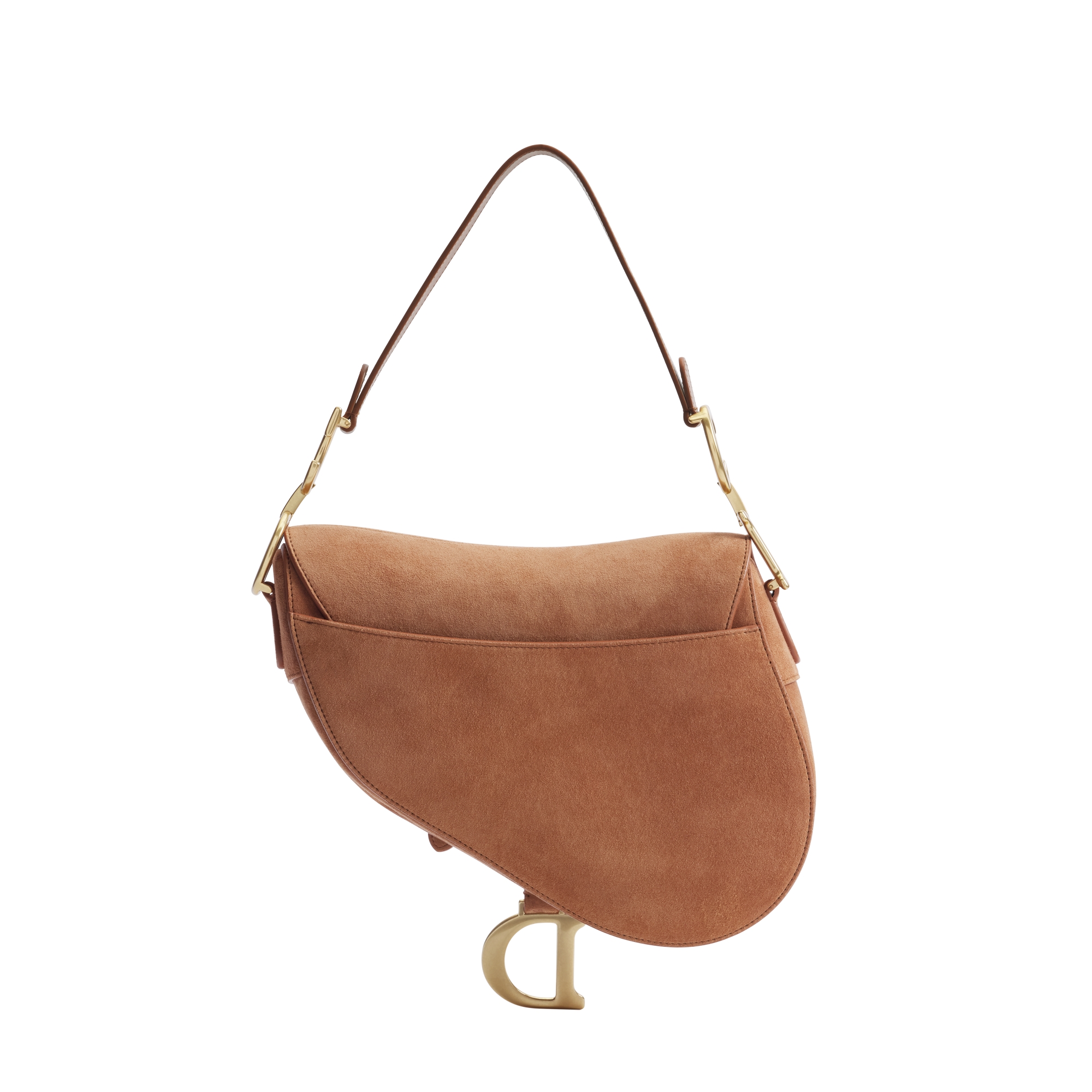 Saddle Bag with Strap Marron Bobby Suede Goatskin E08