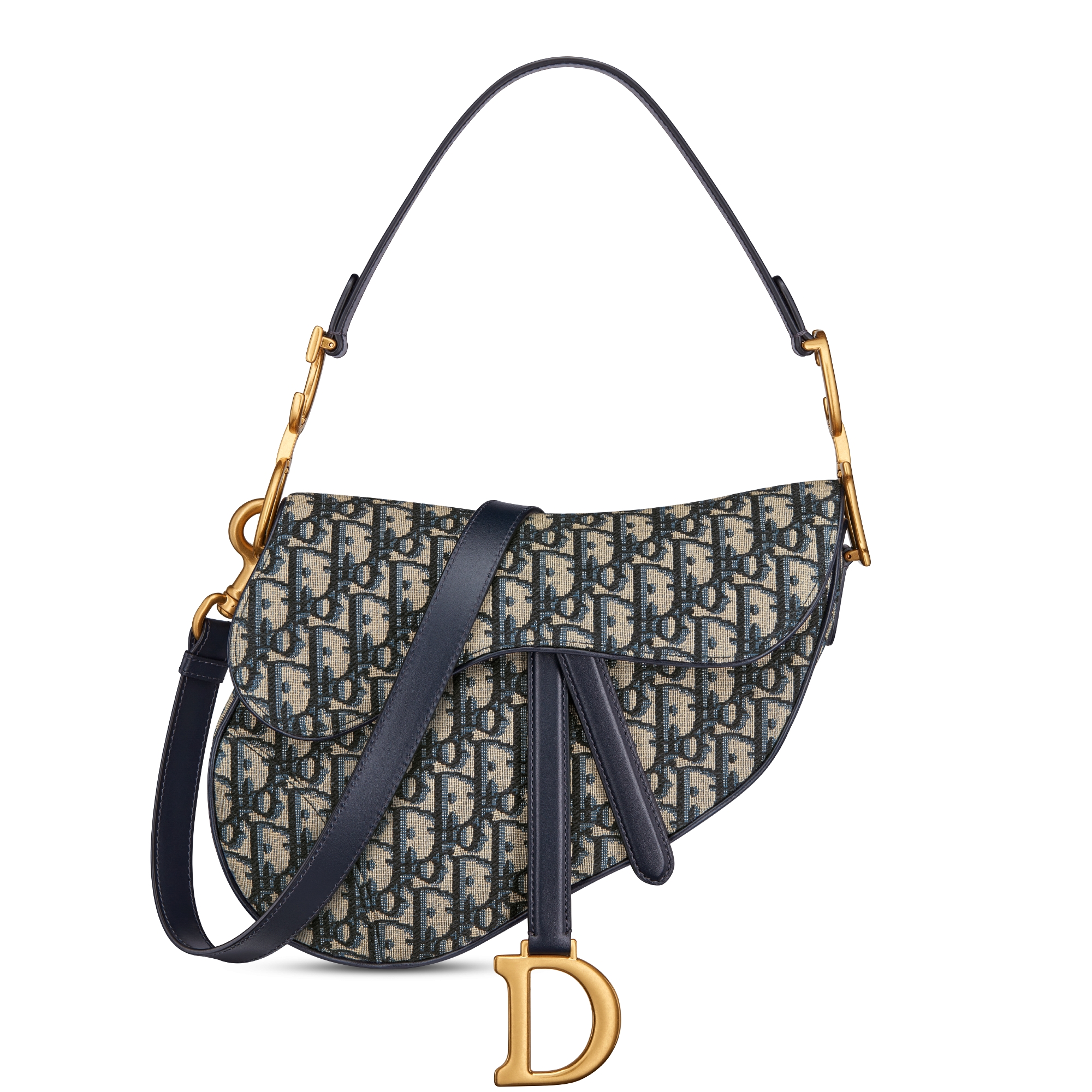 Sac Saddle à bandoulière Toile jacquard Dior Oblique bleu | DIOR