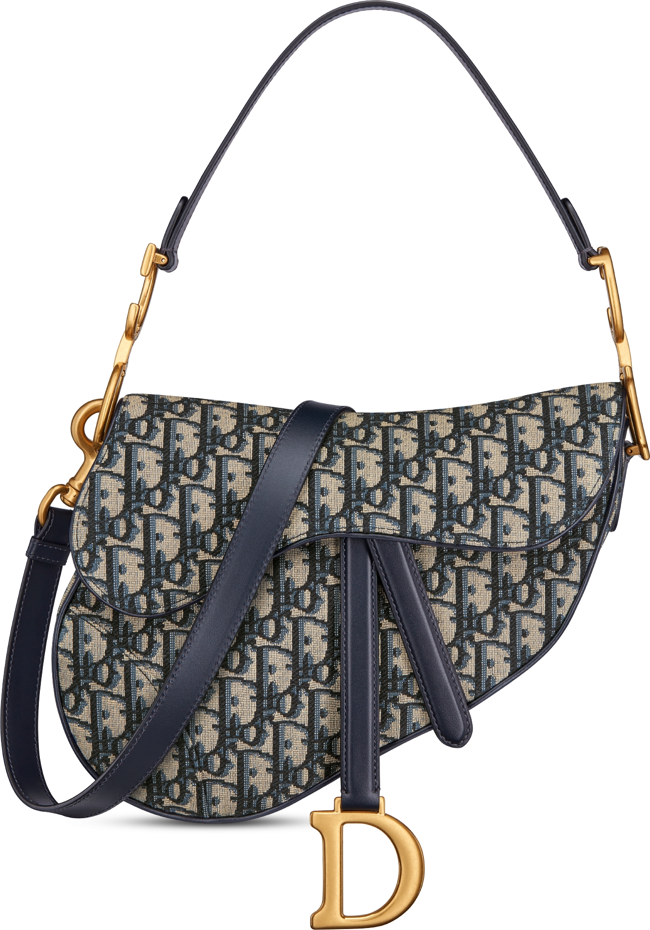 Saddle Bag with Strap Blue Dior Oblique Jacquard DIOR