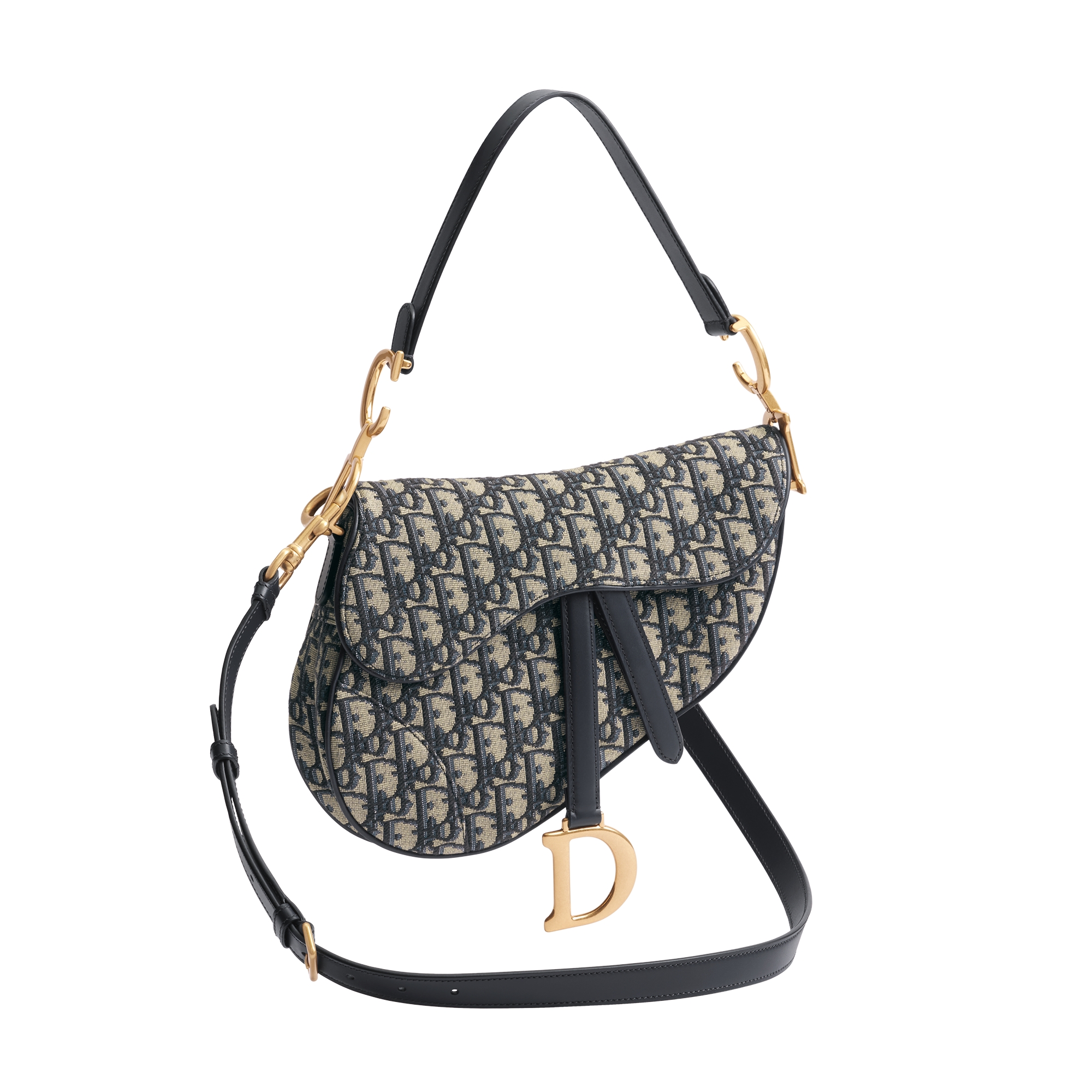Saddle Bag with Strap Blue Dior Oblique Jacquard E03