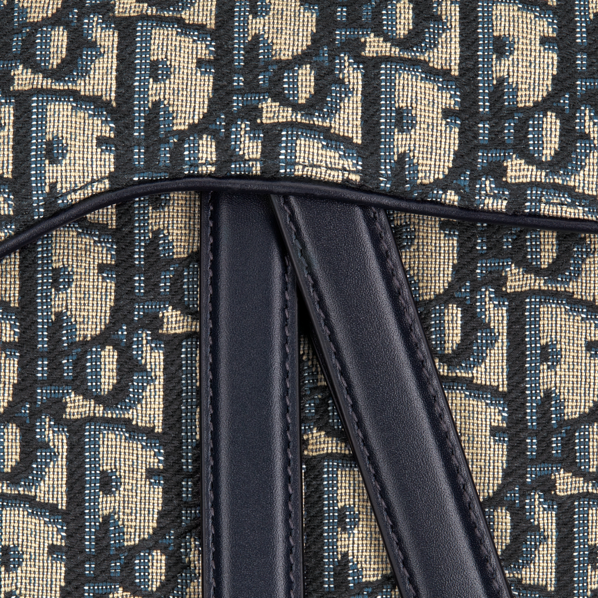 Saddle-tas met schouderband Blauwe Dior Oblique-jacquard E09