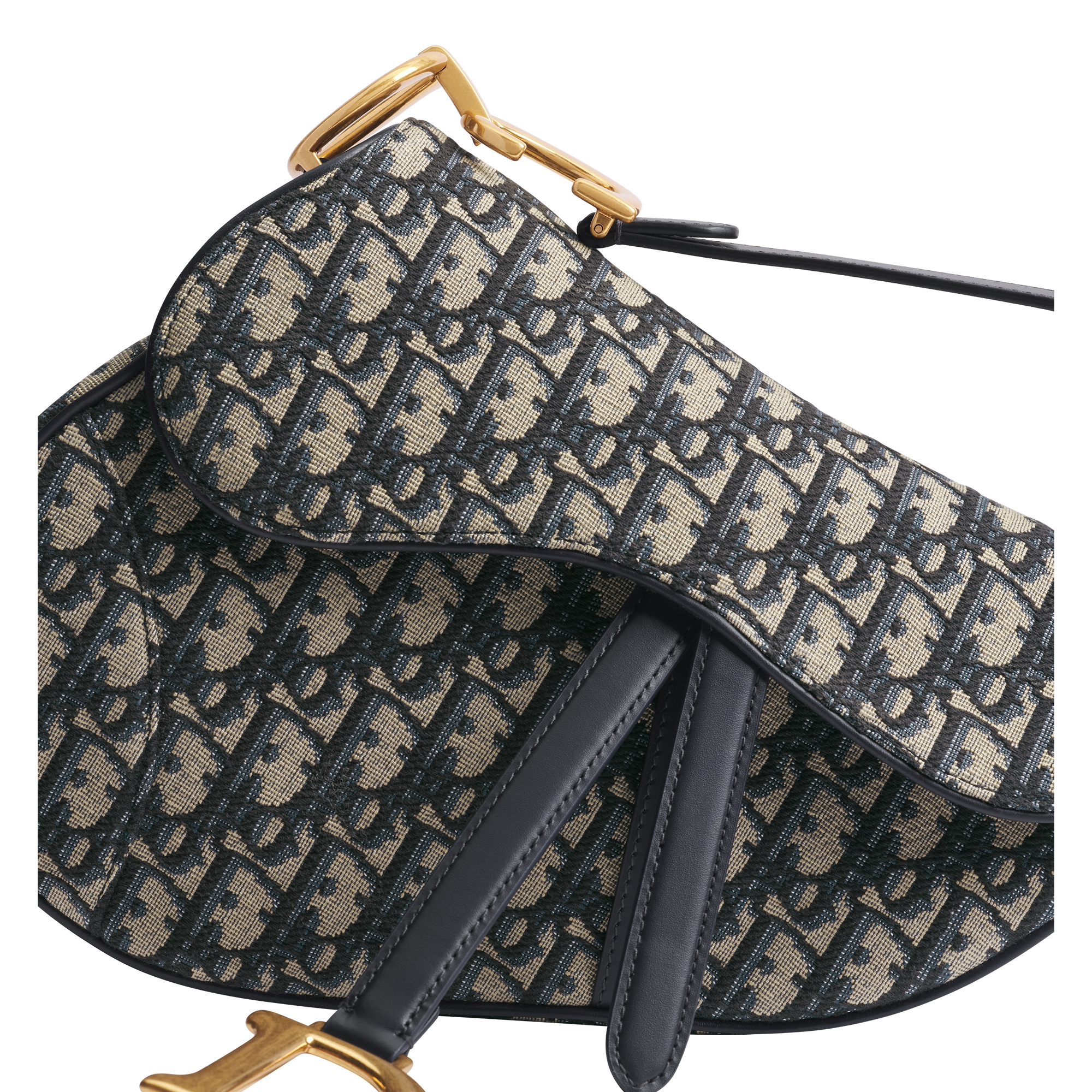 Saddle Bag with Strap Blue Dior Oblique Jacquard E09
