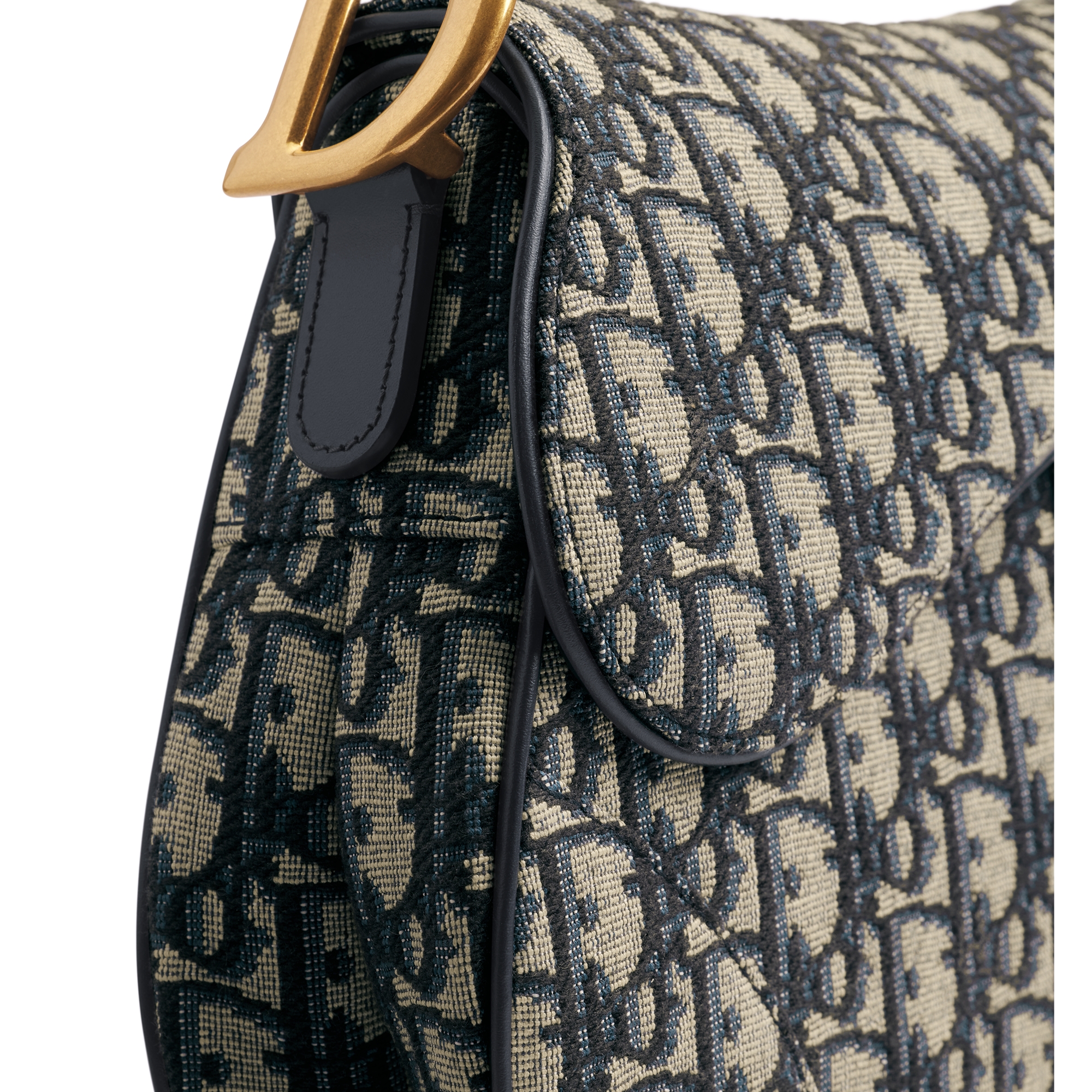 Saddle Bag with Strap Blue Dior Oblique Jacquard E10