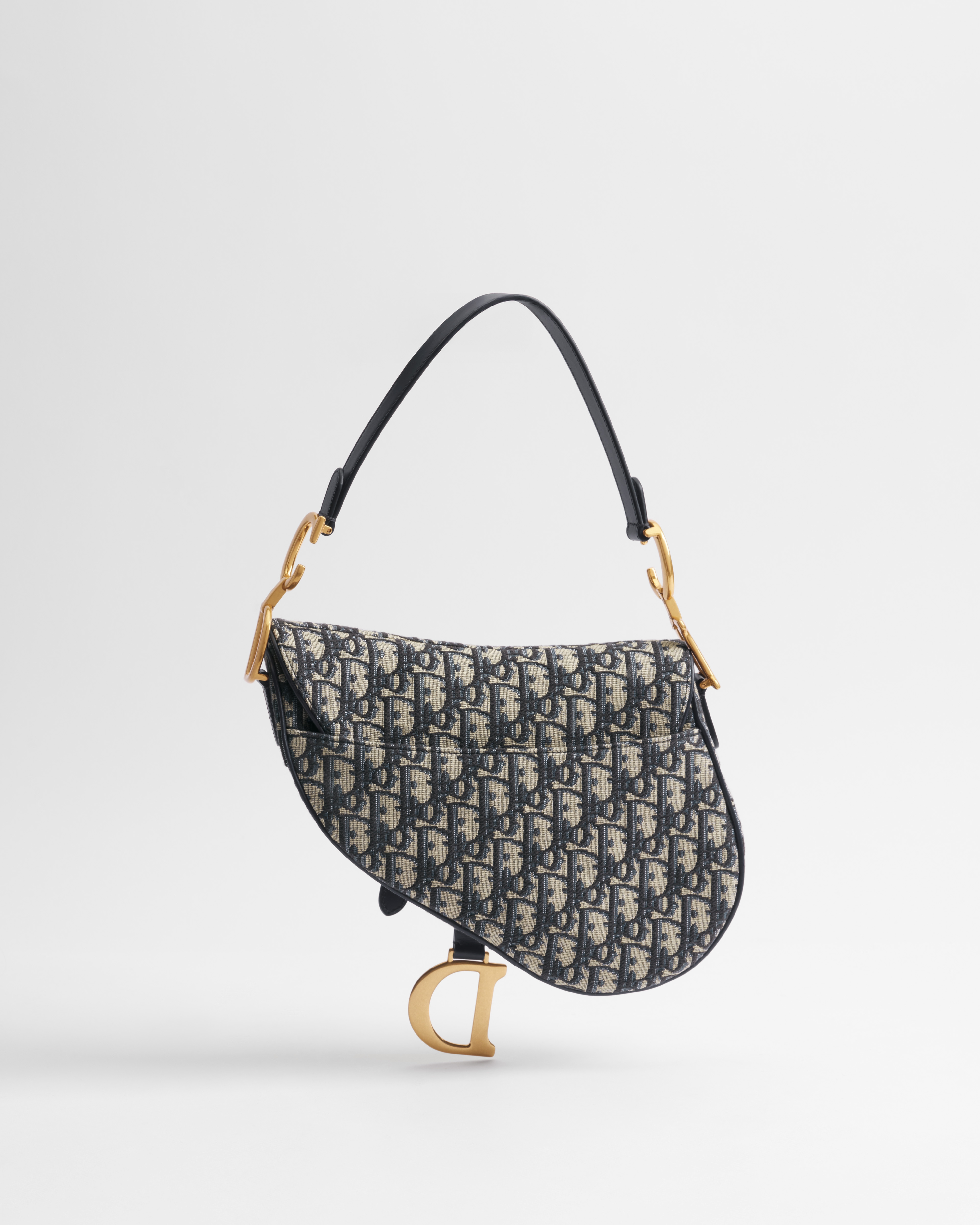 Saddle Bag mit Trageriemen Dior Oblique Jacquard in Blau E08